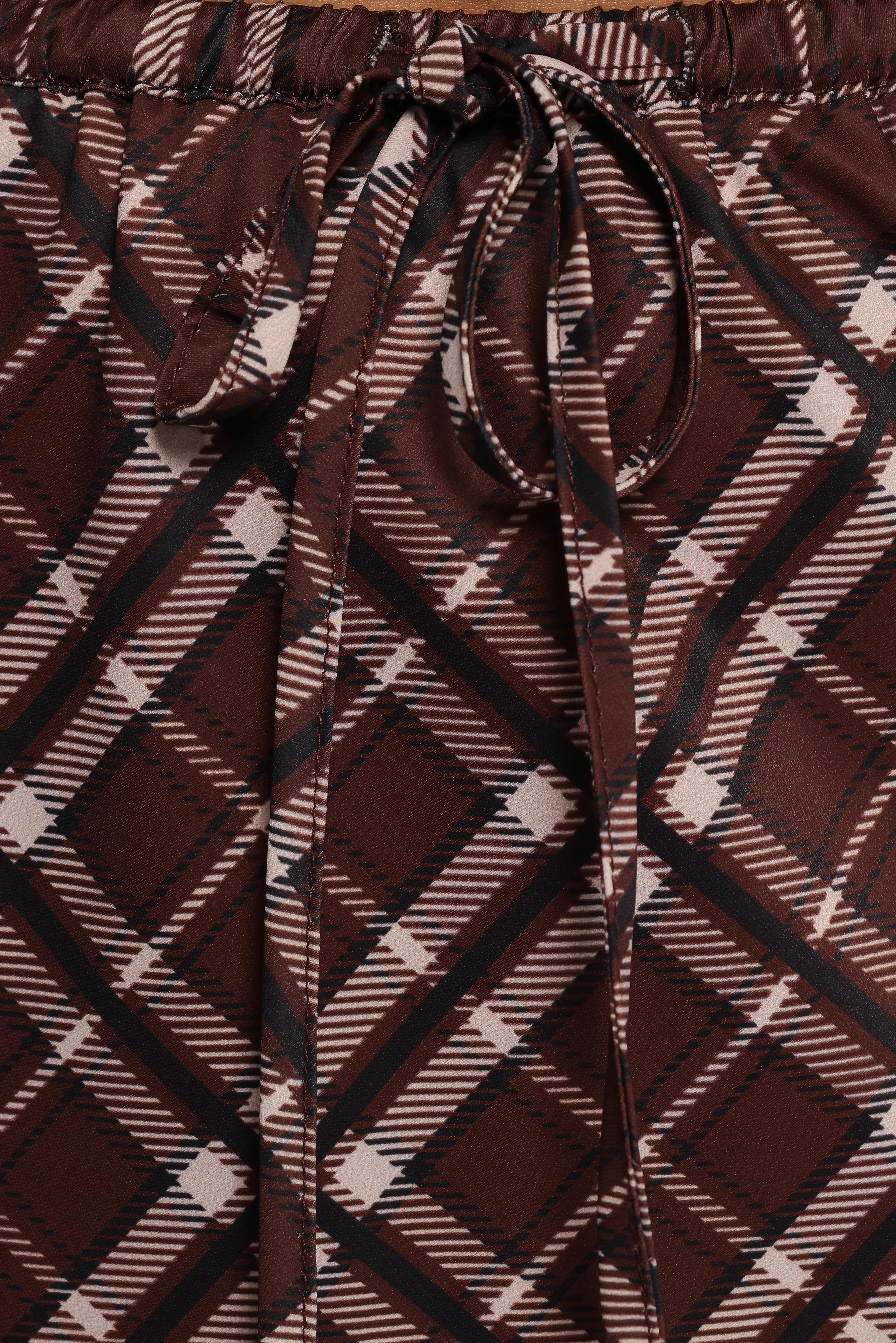 Sandra Midi Skirt - Brown Check - Image 8