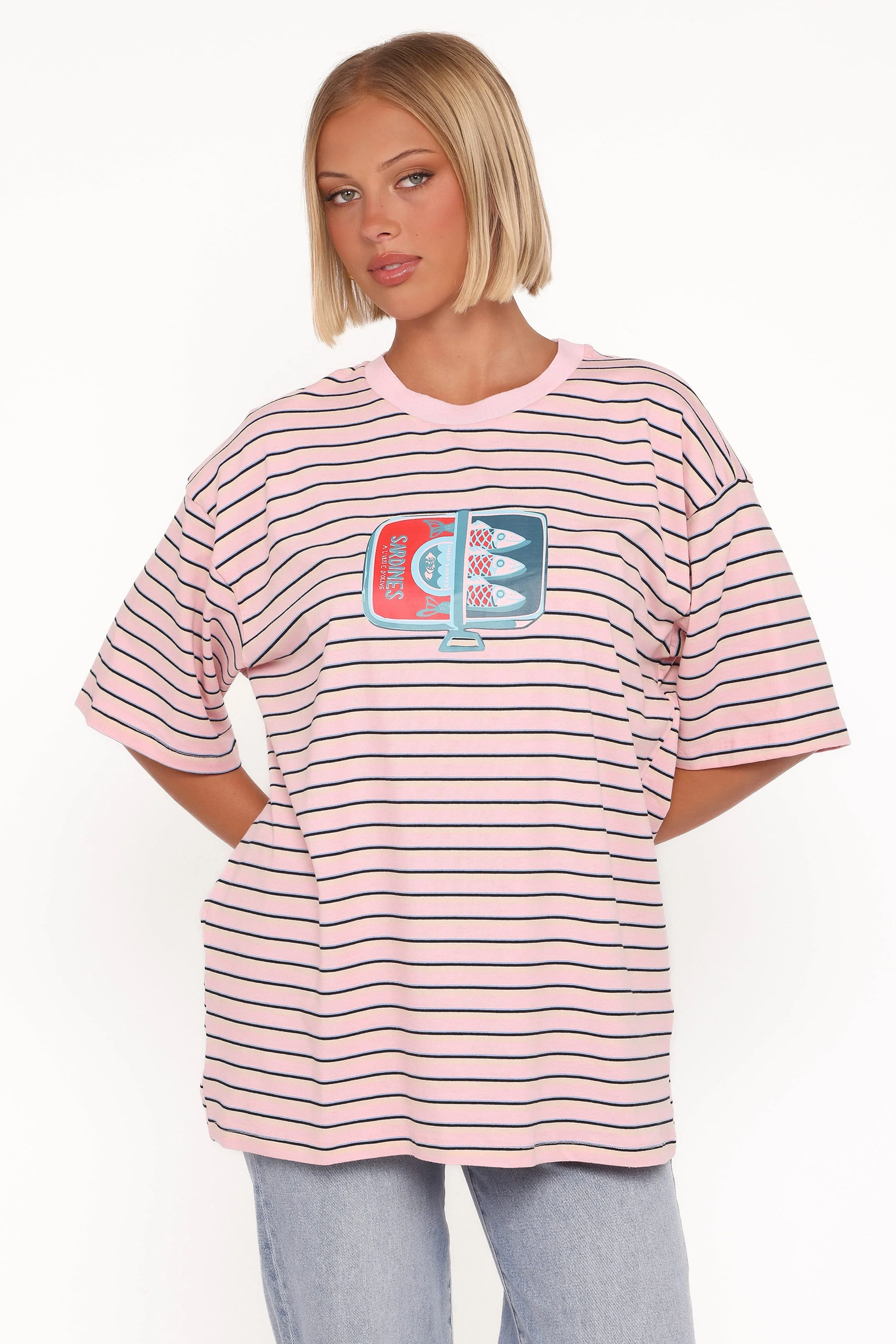 Sardines Tee - Pink Stripe - Image 5