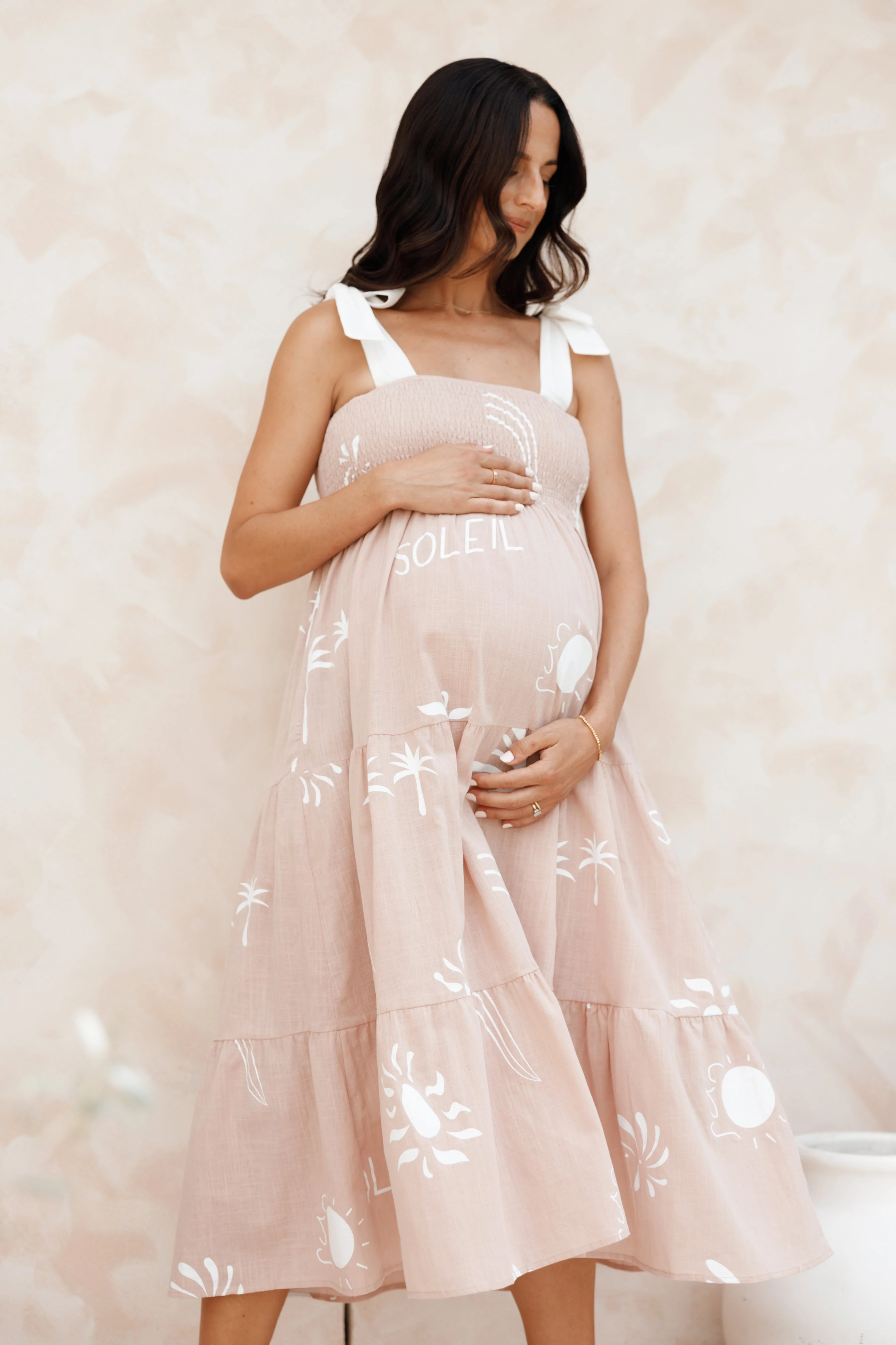 Sarelle Midi Dress - Tan Blush - Image 11