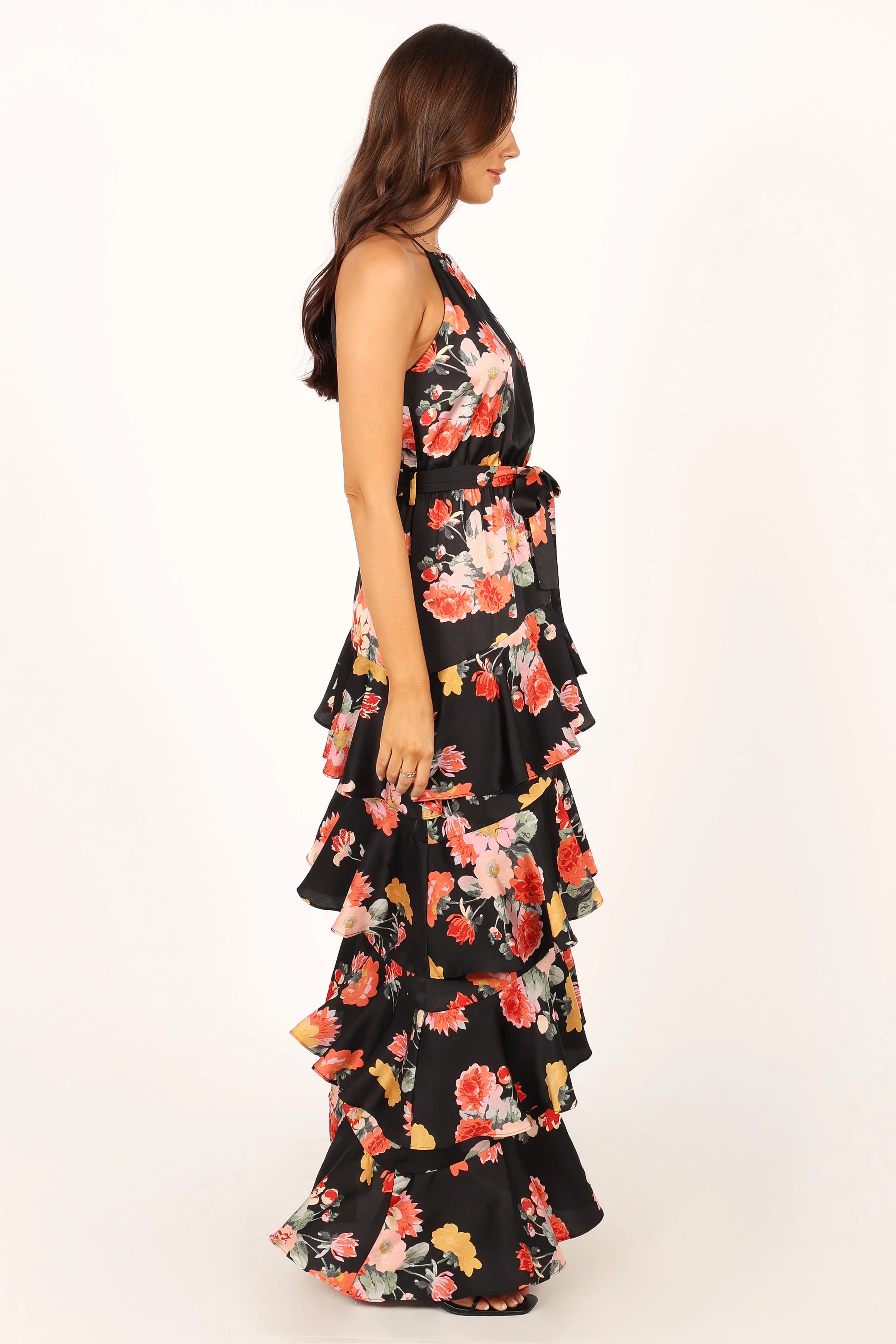 Sarona Halterneck Maxi Dress - Black Floral - Image 6