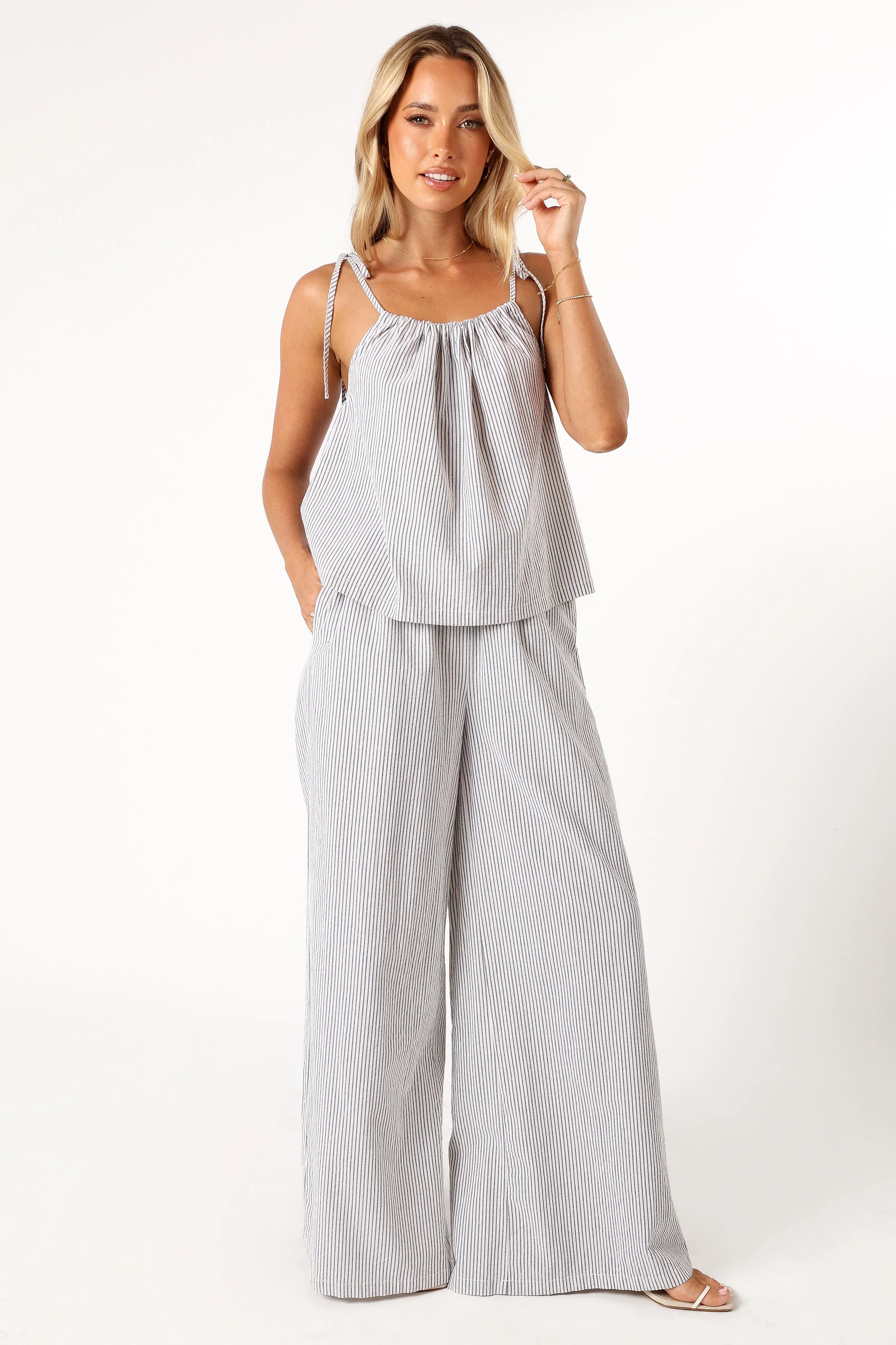 Savanna Striped Pants - White - Image 7