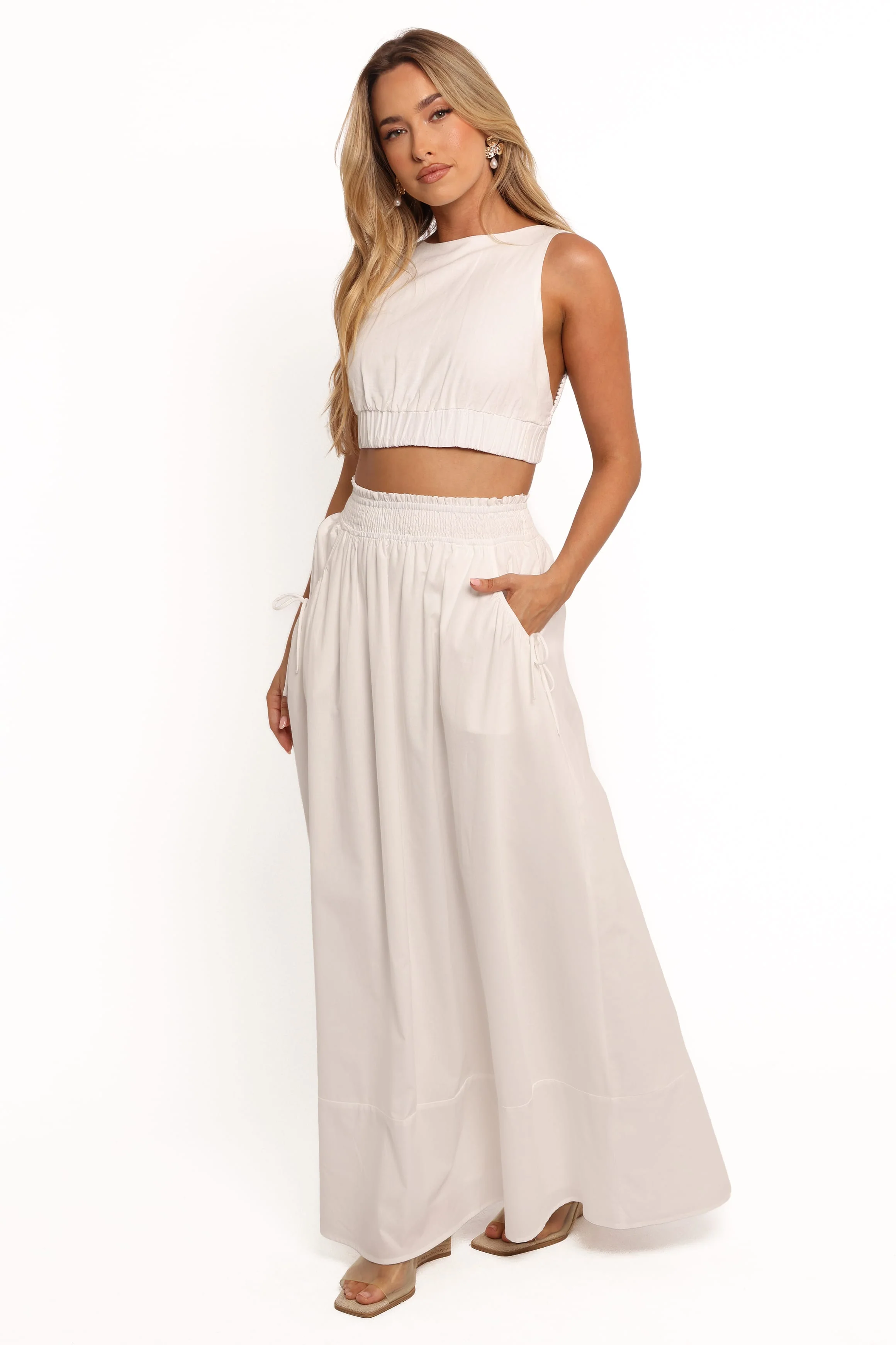 Savie Bow Detail Maxi Skirt - White - Image 4