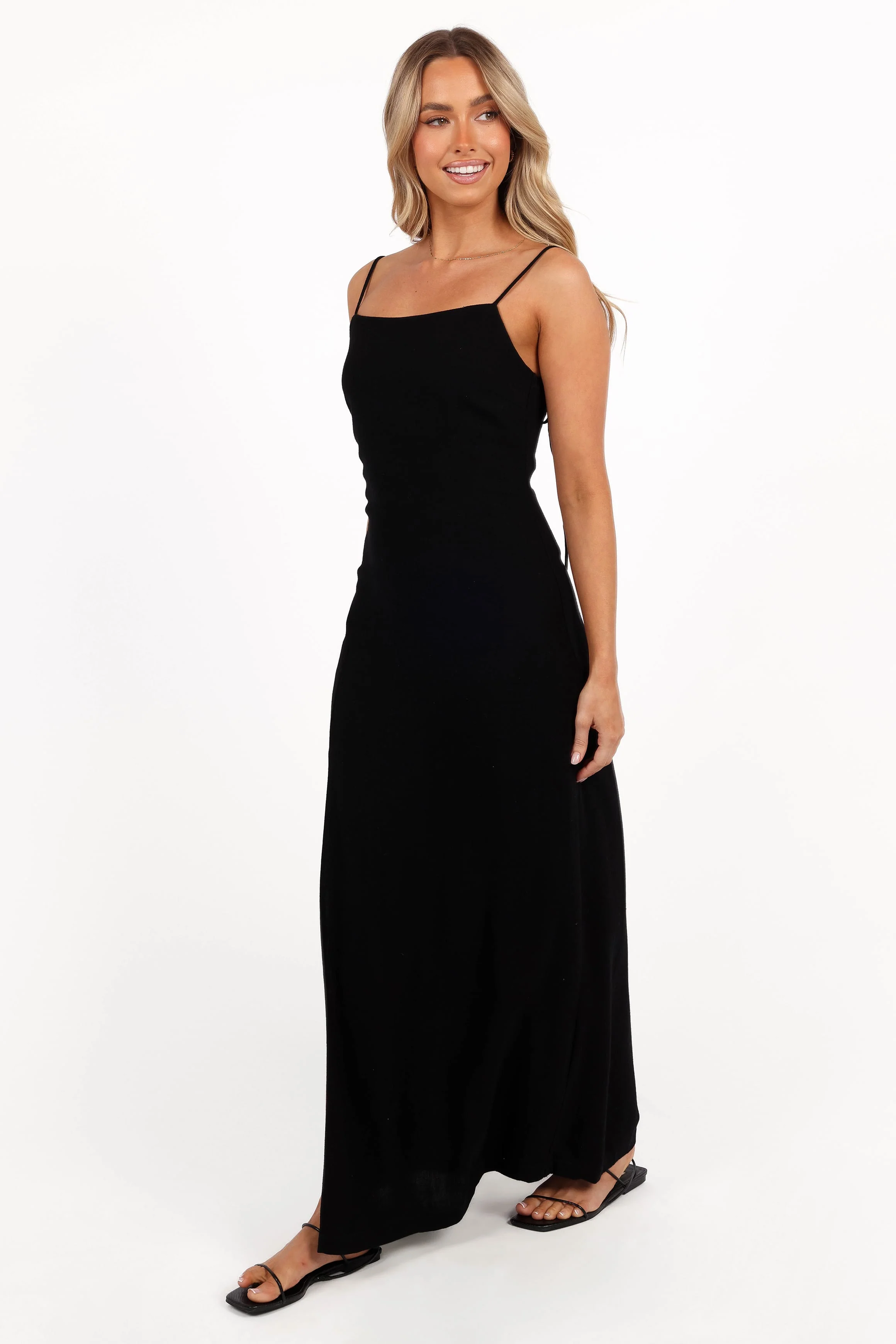 Sawyer Midi Slip Dress - Black - Image 5