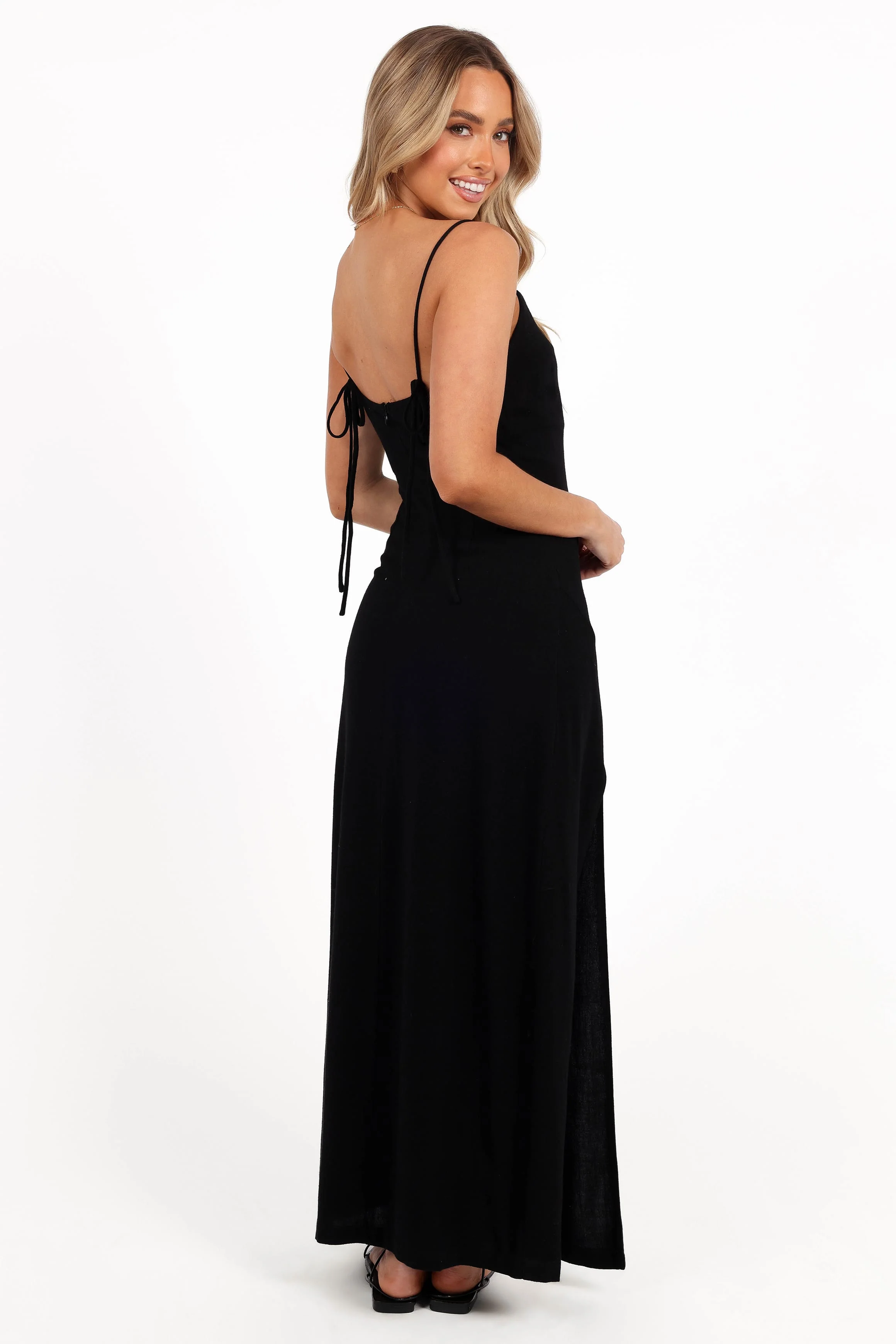 Sawyer Midi Slip Dress - Black - Image 6