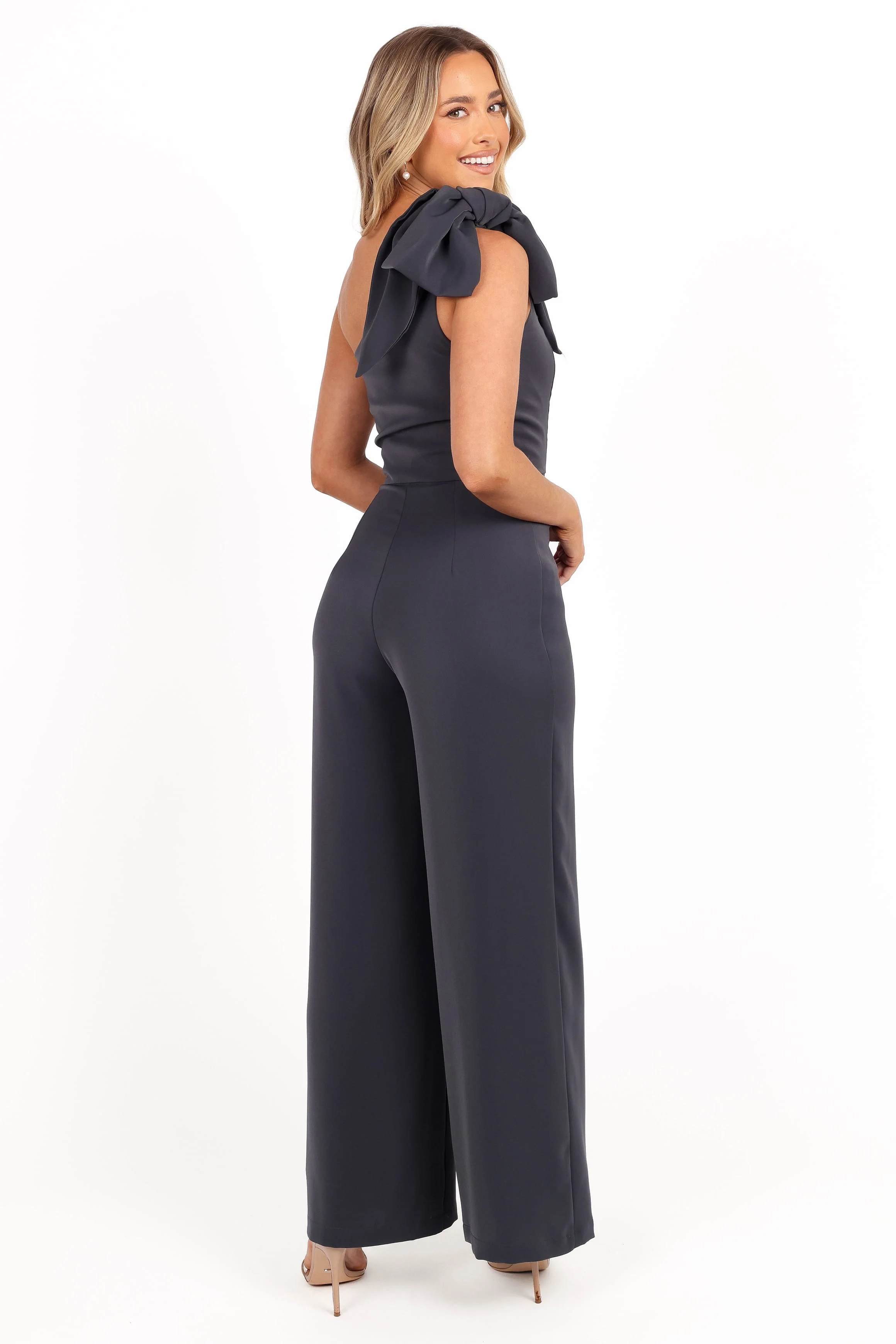 Scarlett One Shoulder Jumpsuit - Steel Grey - Image 2