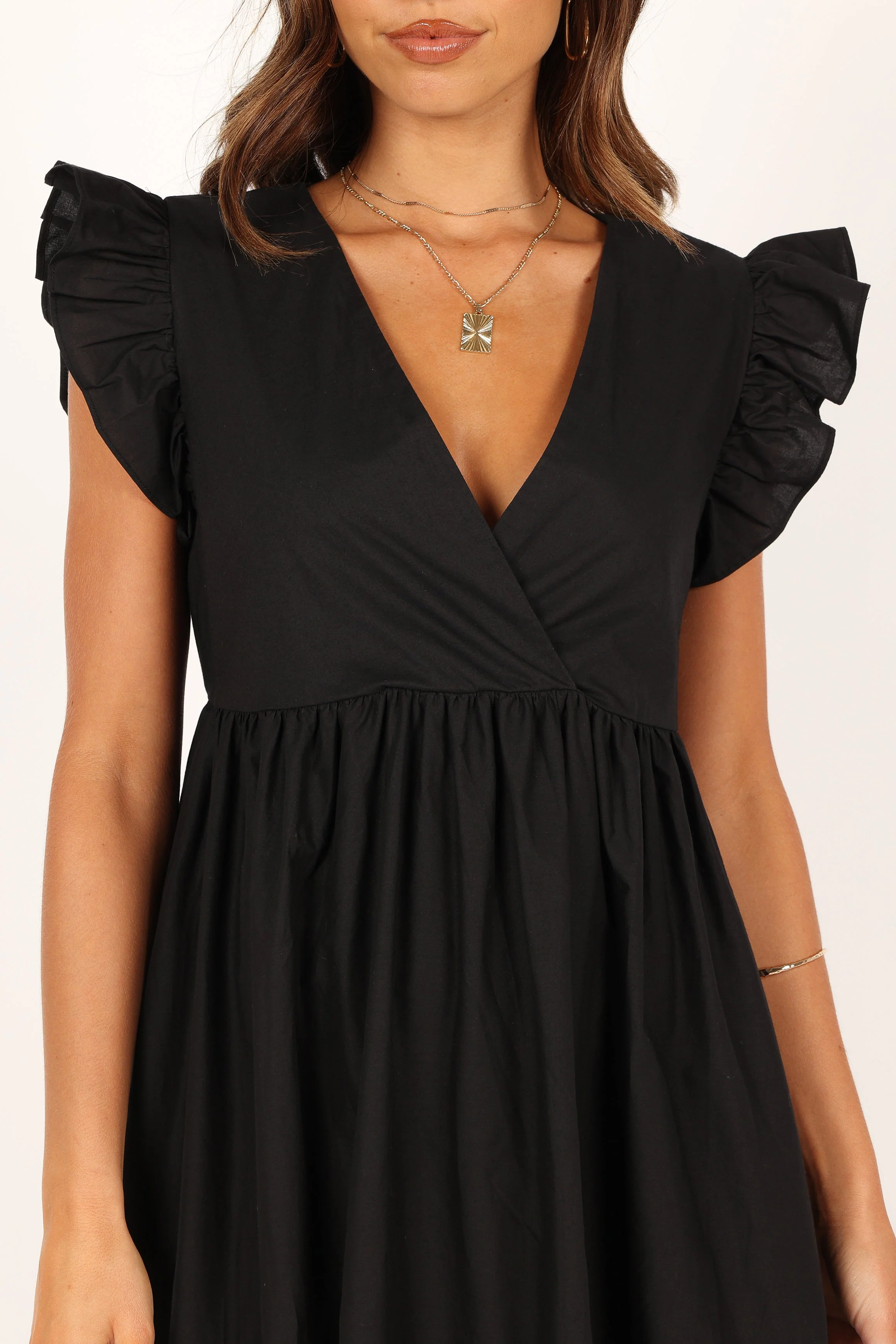 Scout Frill Shoulder Maxi Dress - Black - Image 3