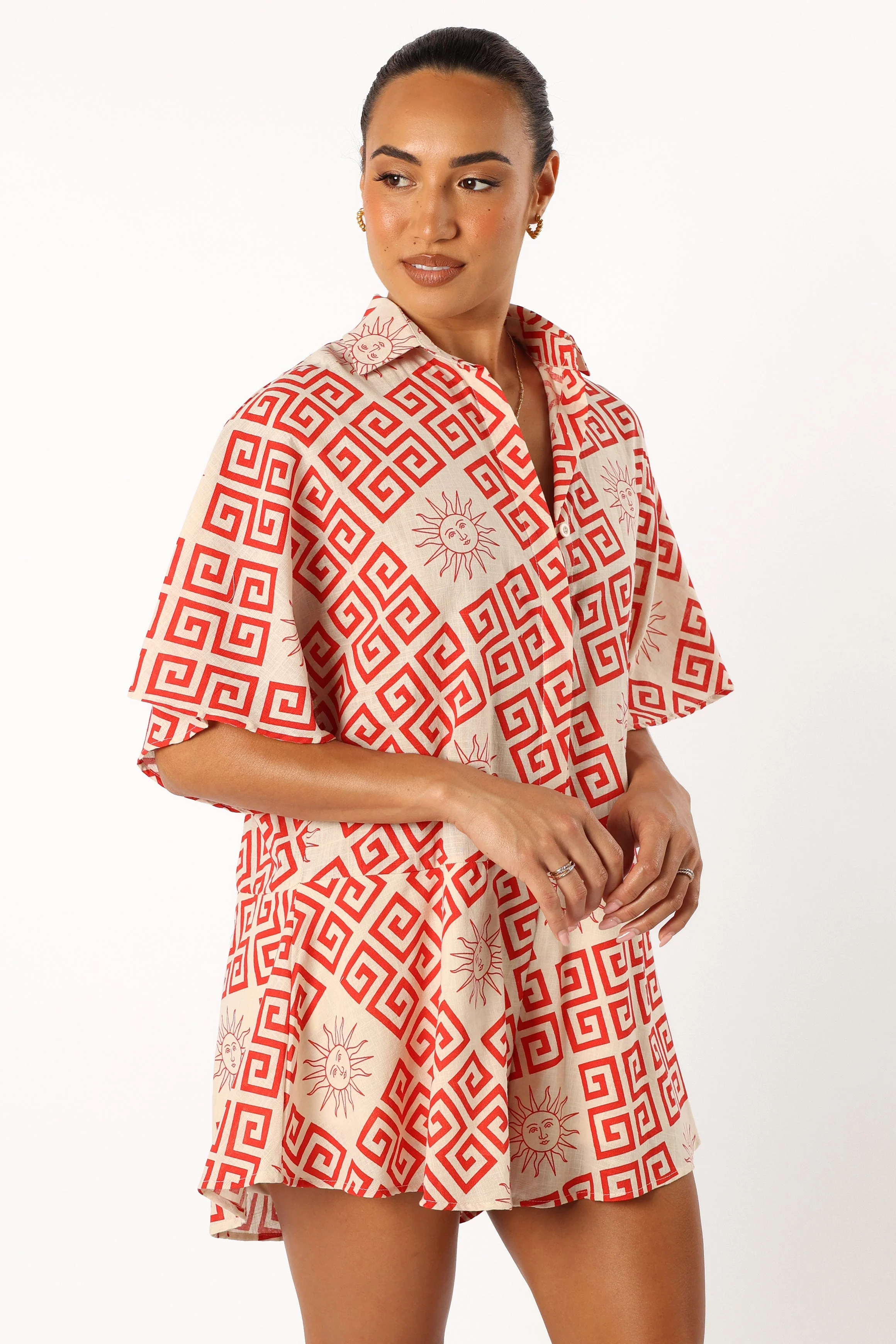 Sebastian Playsuit - Beige Red - Image 7