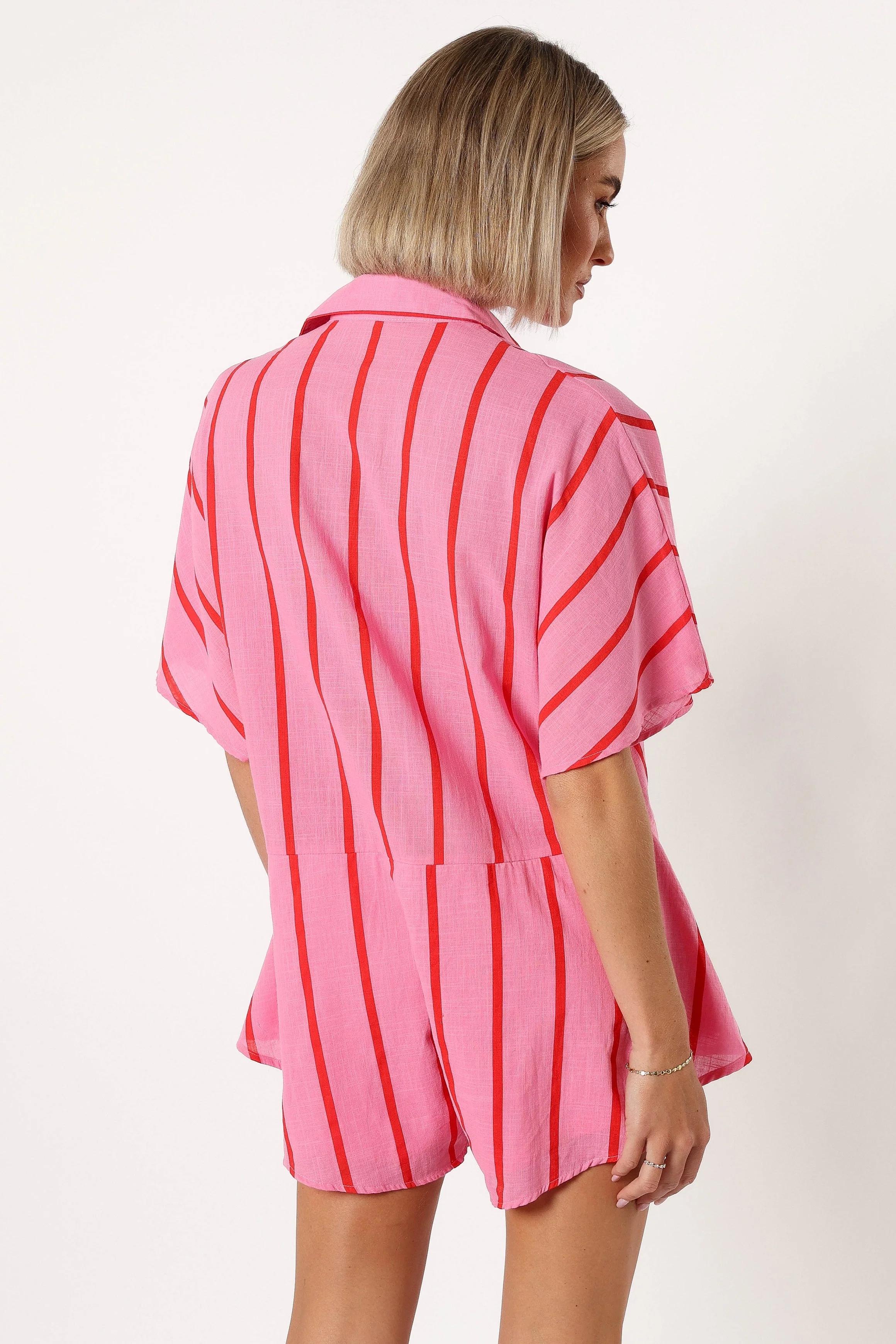 Sebastian Playsuit - Pink Red Stripe - Image 4