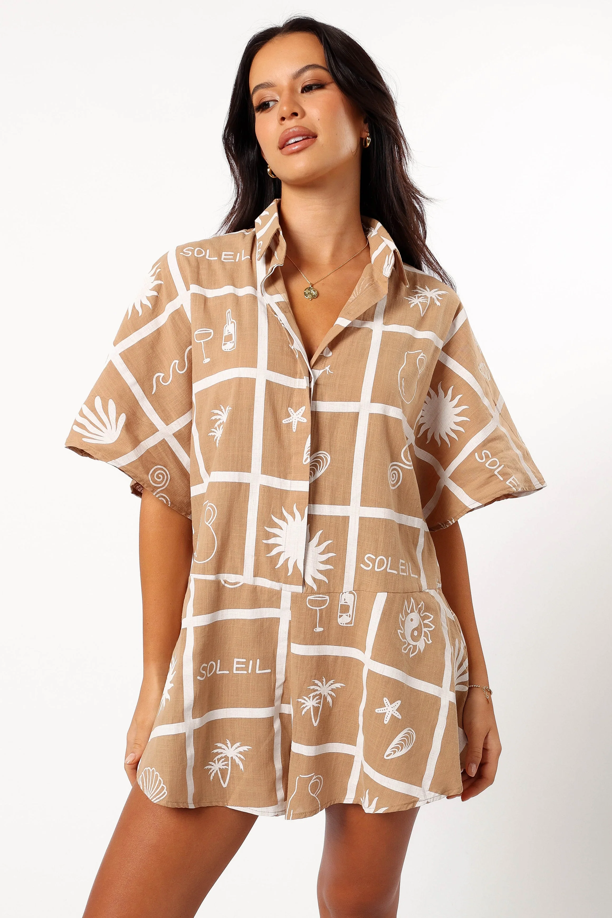 Sebastian Playsuit - Tan Soleil Print - Image 3