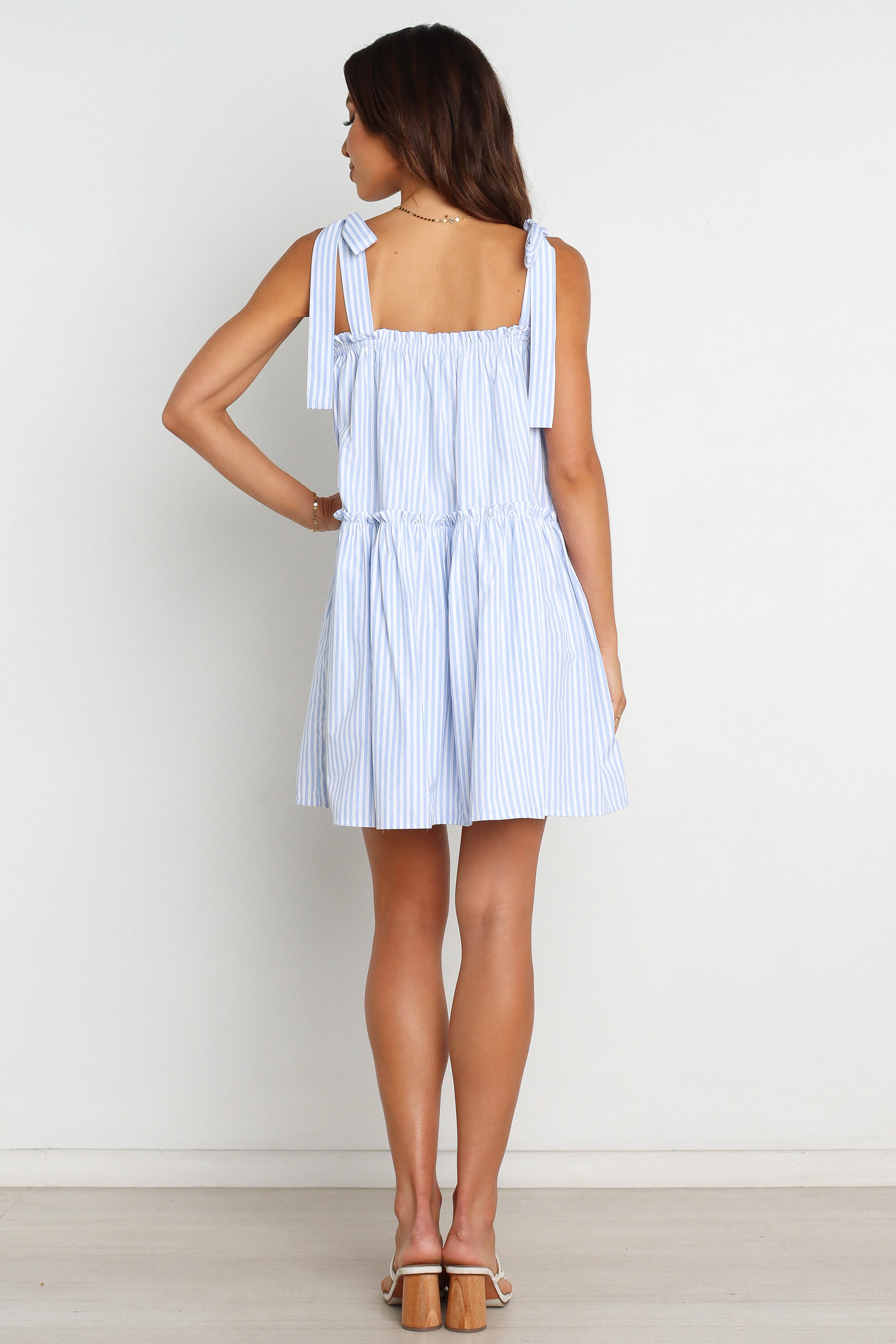 Selina Dress - Blue Stripe - Image 4