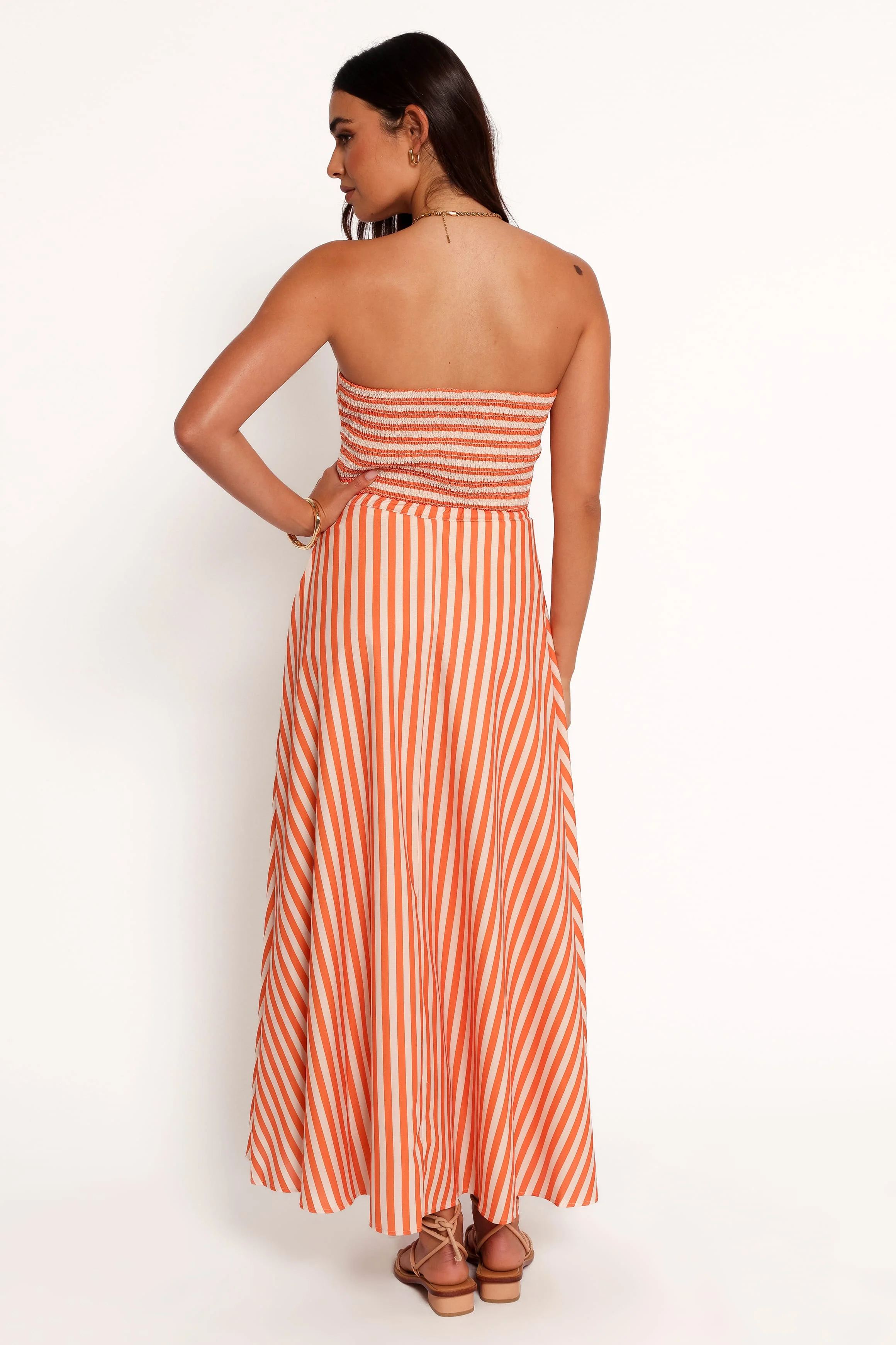 Serafina Two Piece Set - Orange Beige Stripe - Image 4