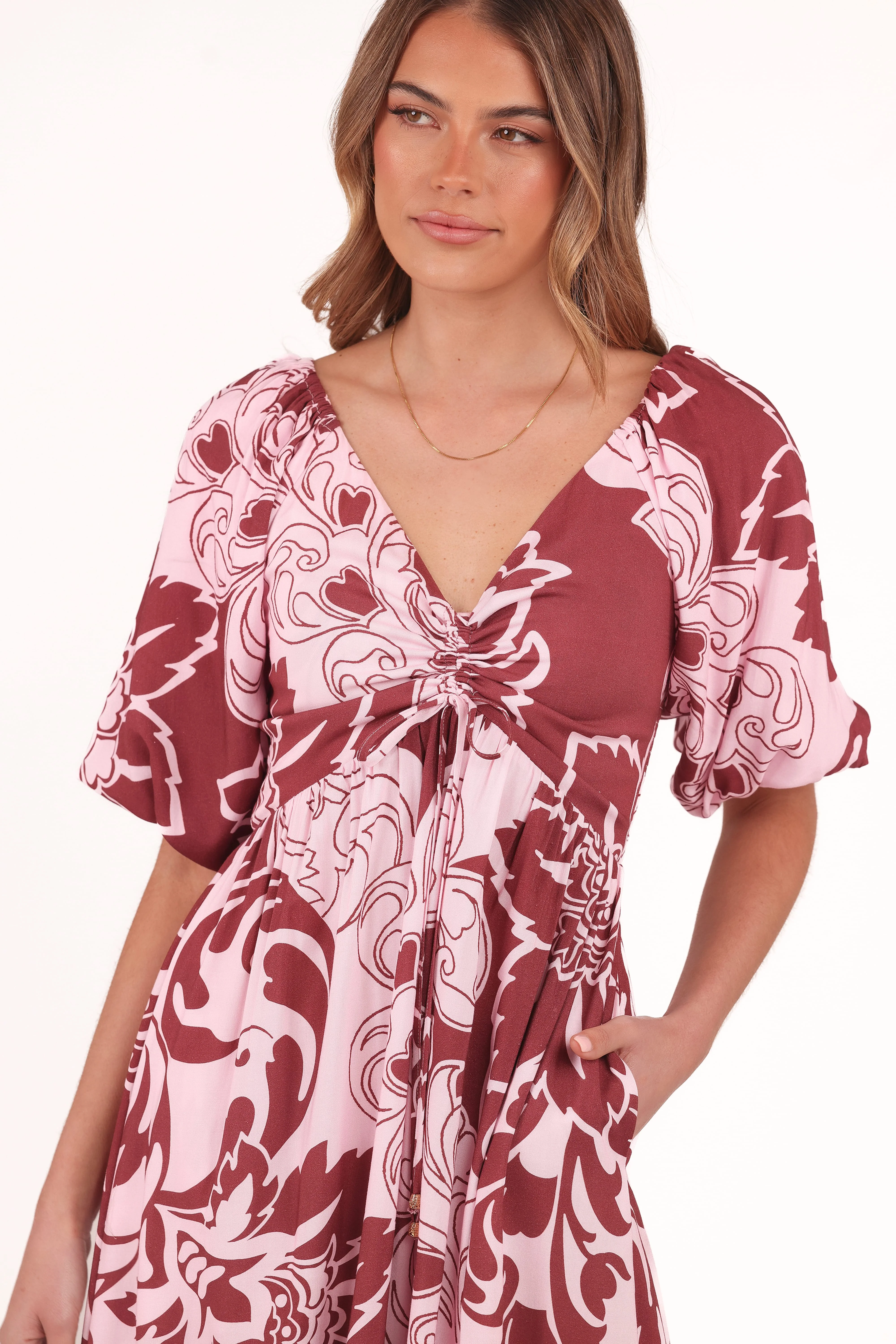 Shanae Maxi Dress - Pink Brown Paisley - Image 3