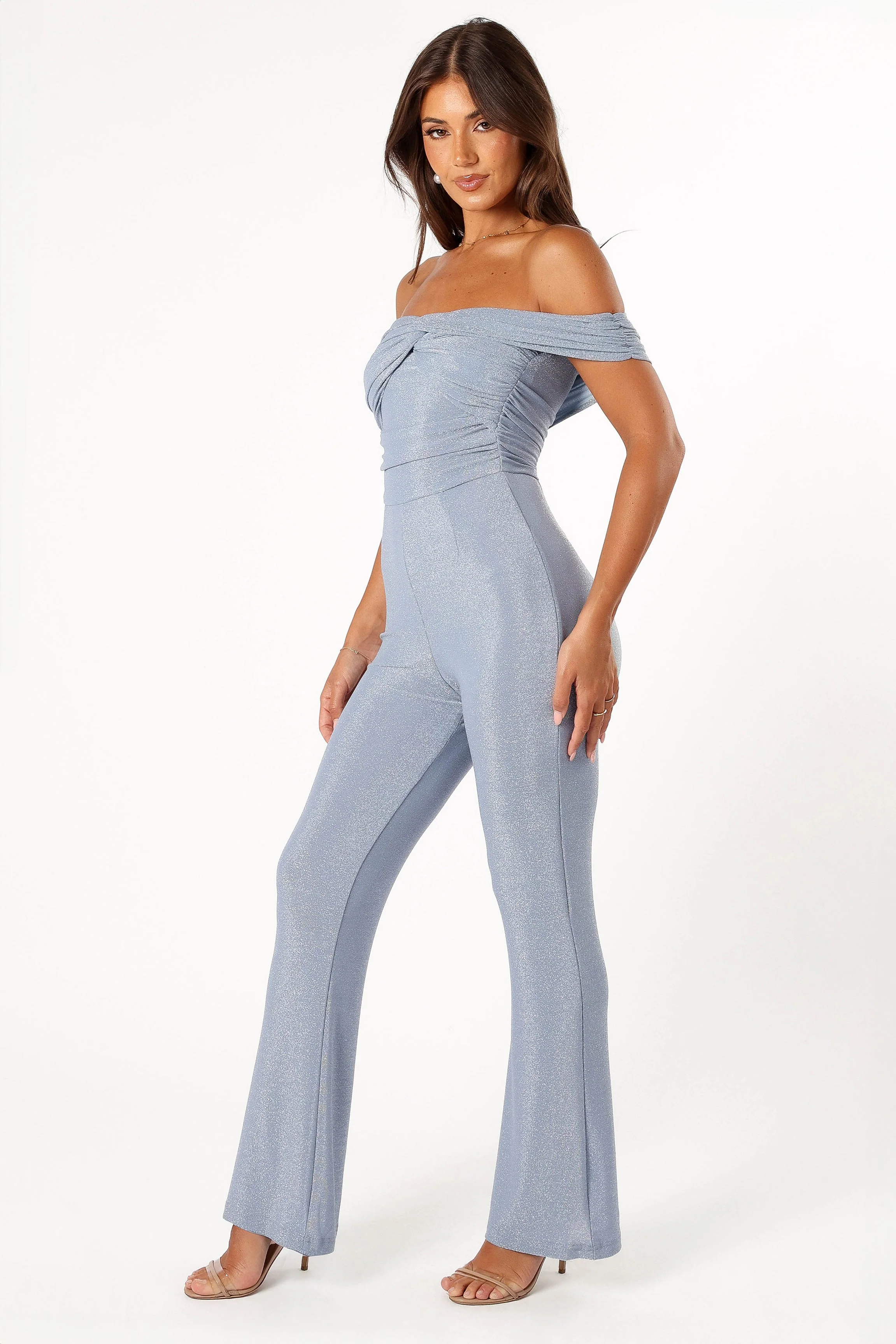 Sharnie Off Shoulder Jumpsuit - Blue - Image 3