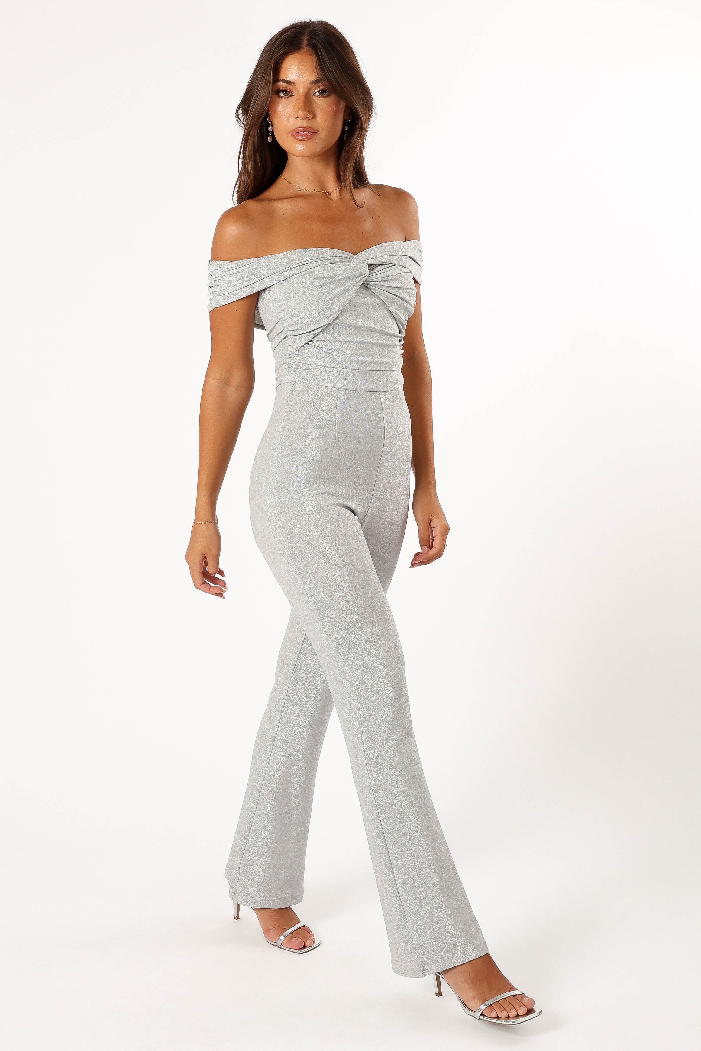 Sharnie Off Shoulder Jumpsuit - Silver - Image 5