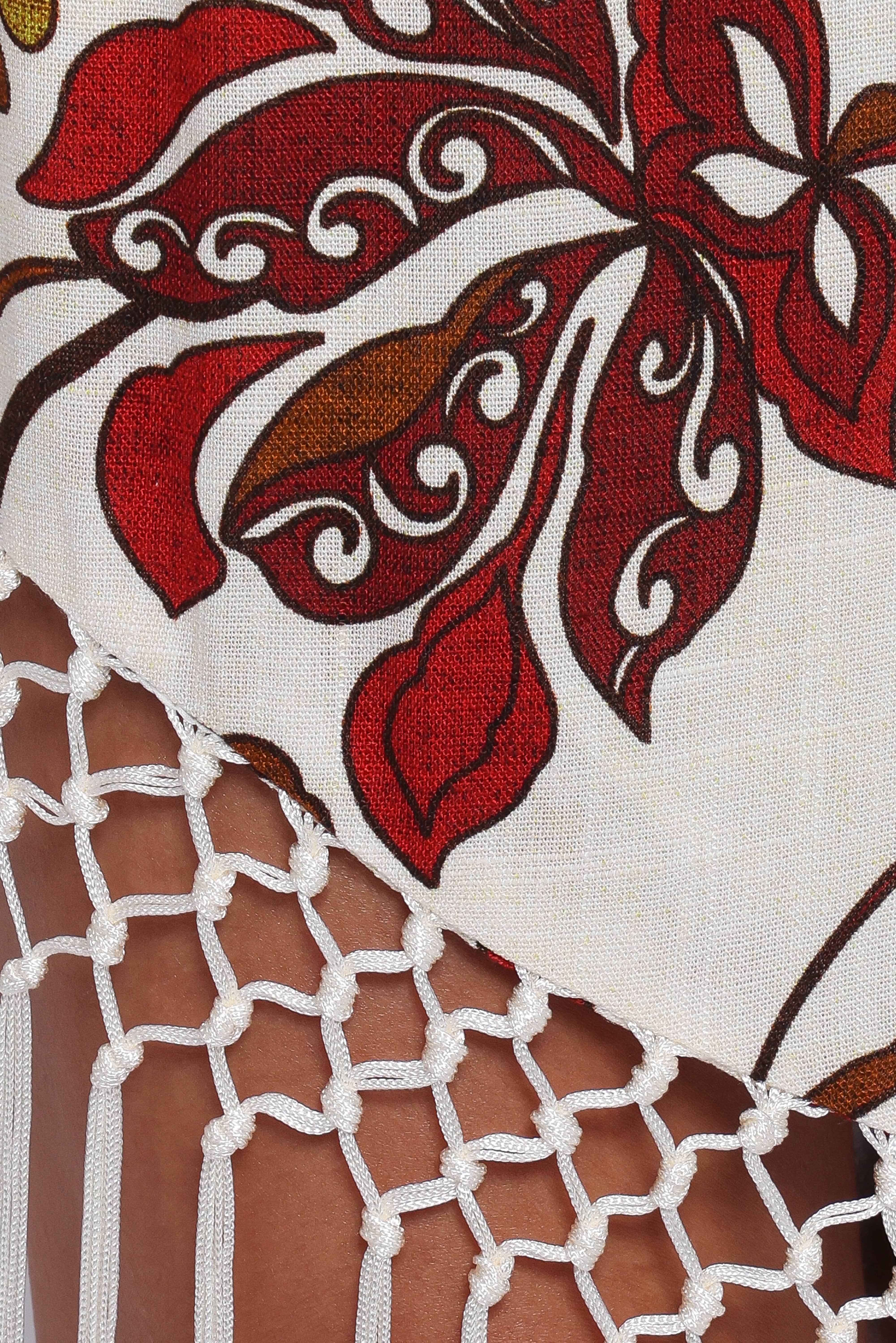 Shelby Midi Fringe Skirt - Brown Floral - Image 6