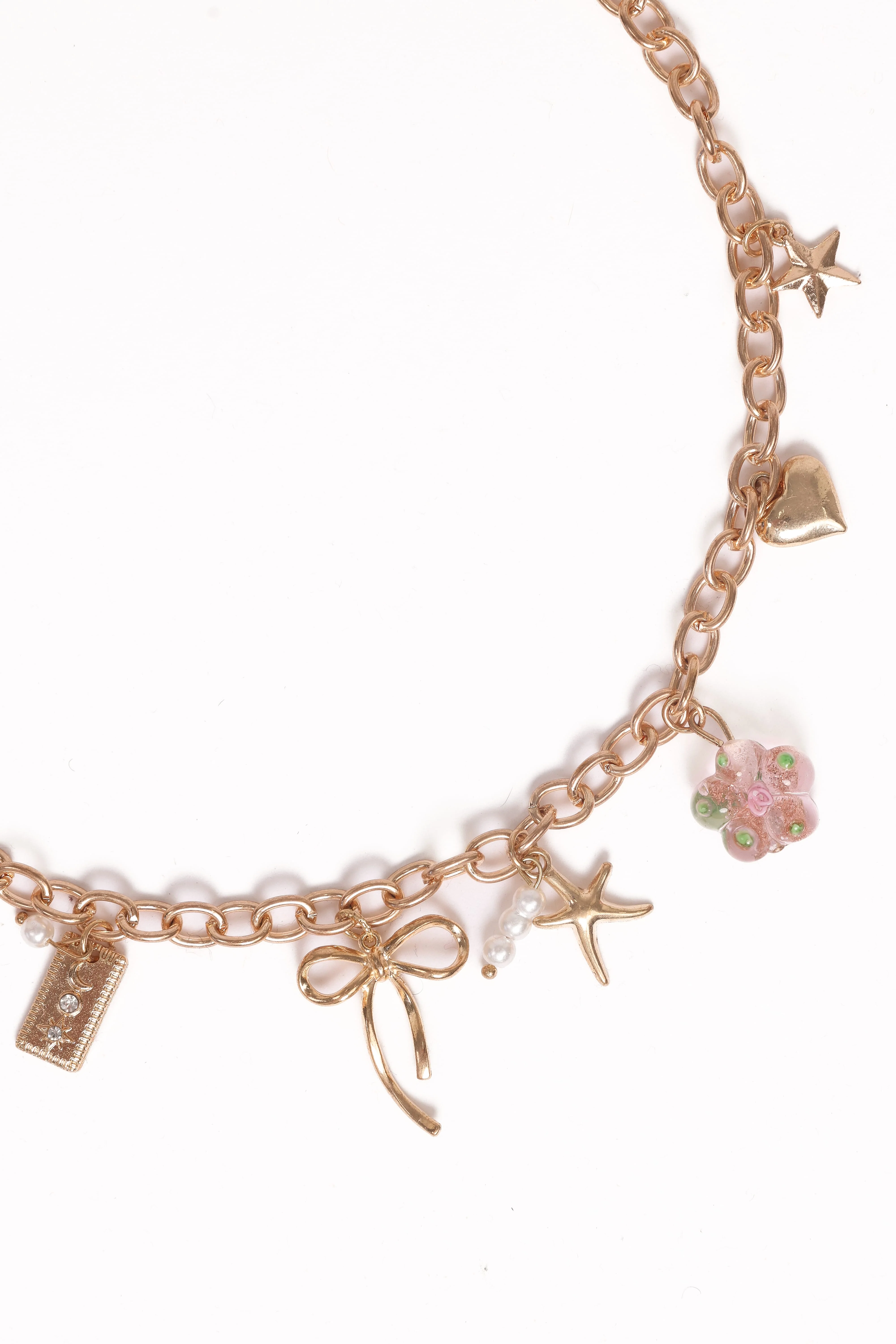 Sienna Charm Necklace - Gold Pink - Image 3