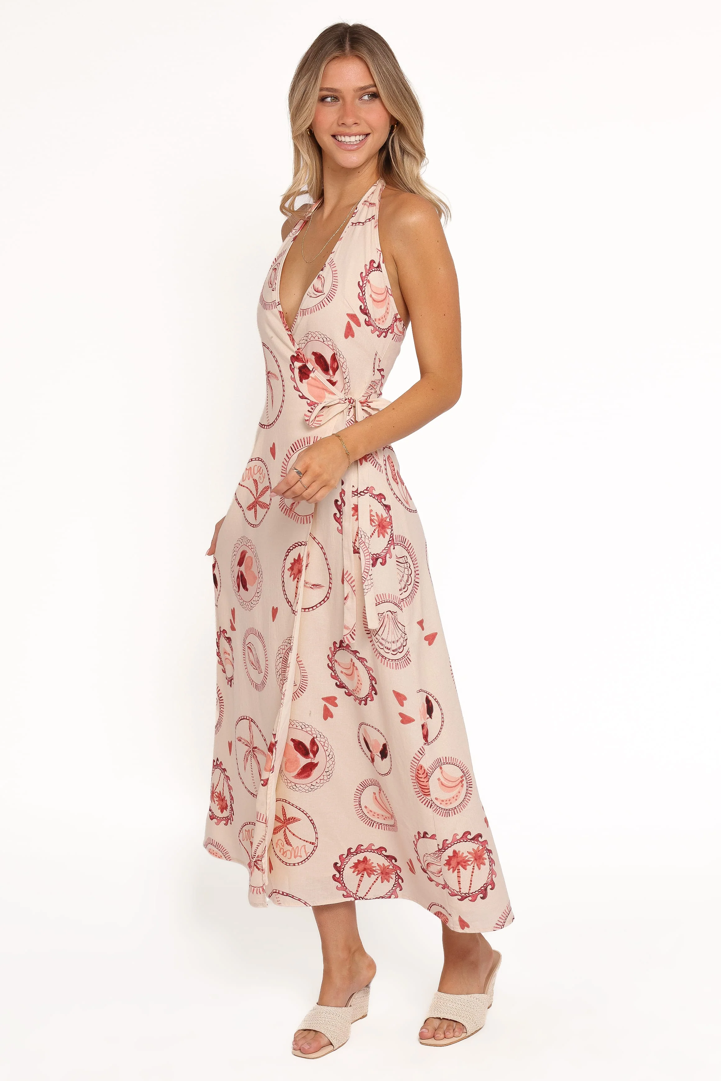 Sierra Wrap Midi Dress - Vacay Print - Image 4