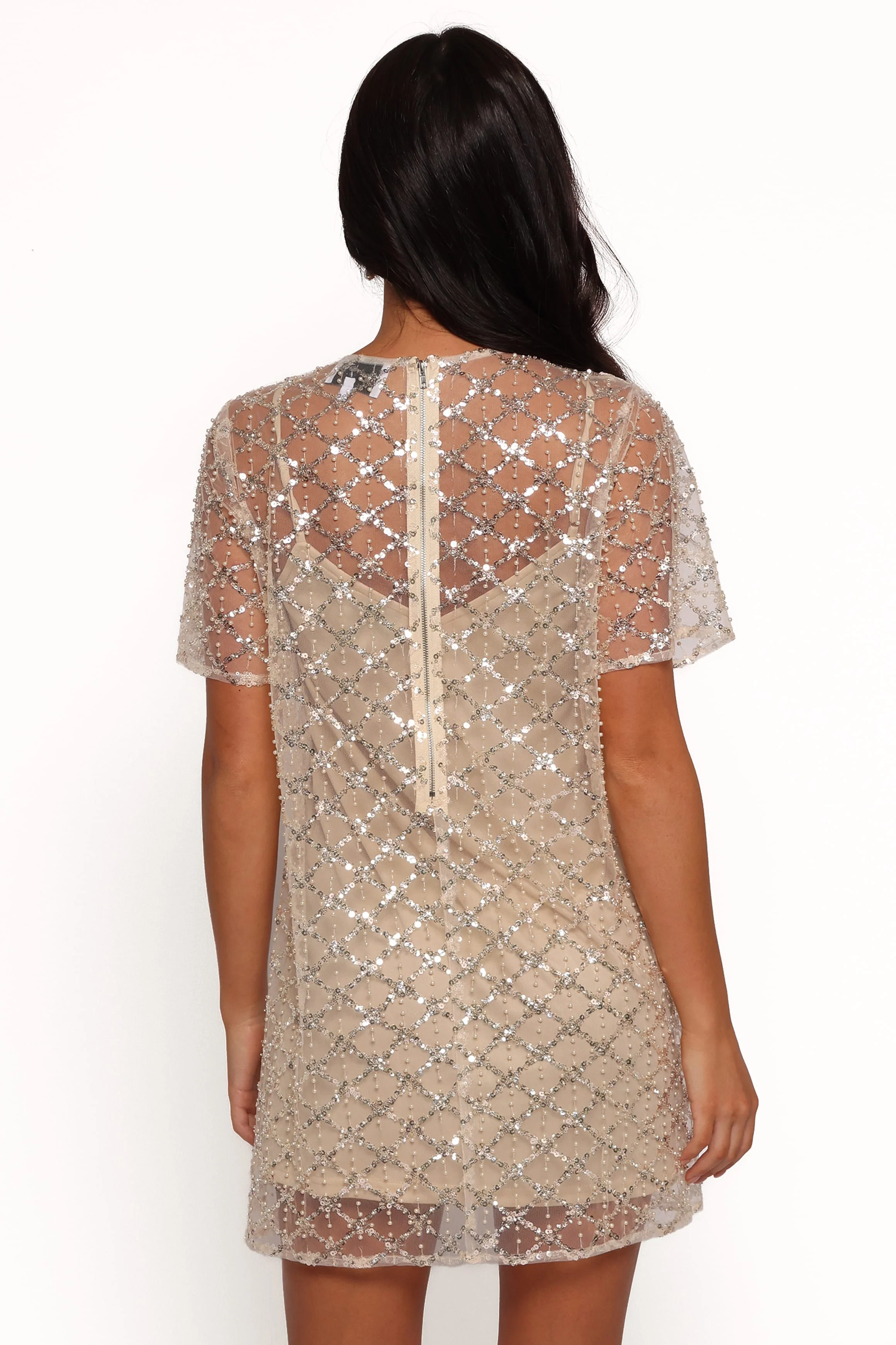 Silvie Mini Dress - Light Taupe - Image 6