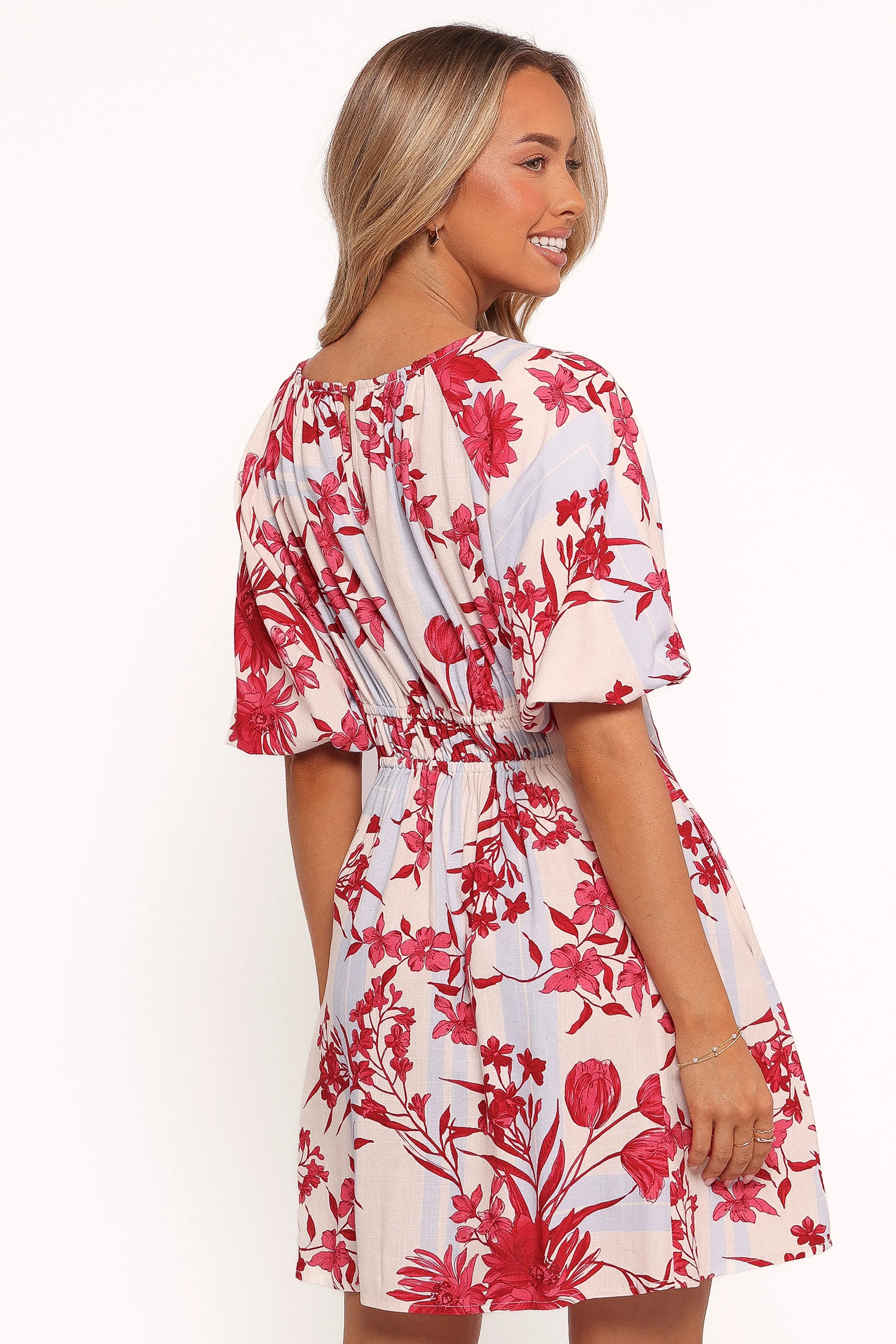 Simmons Mini Dress - Fuchsia Floral - Image 4