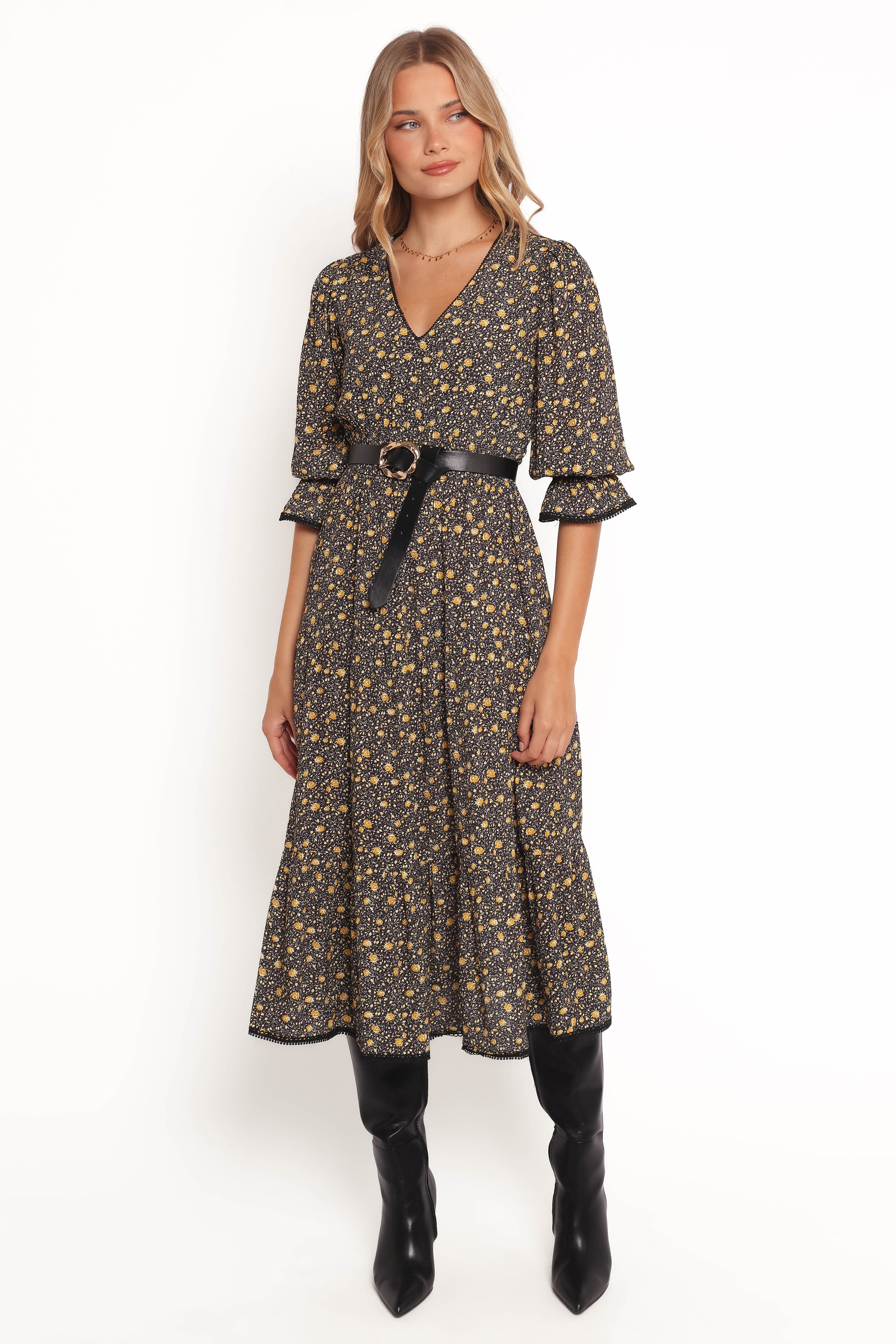 Simone Midi Dress - Midnight Daisy - Image 2