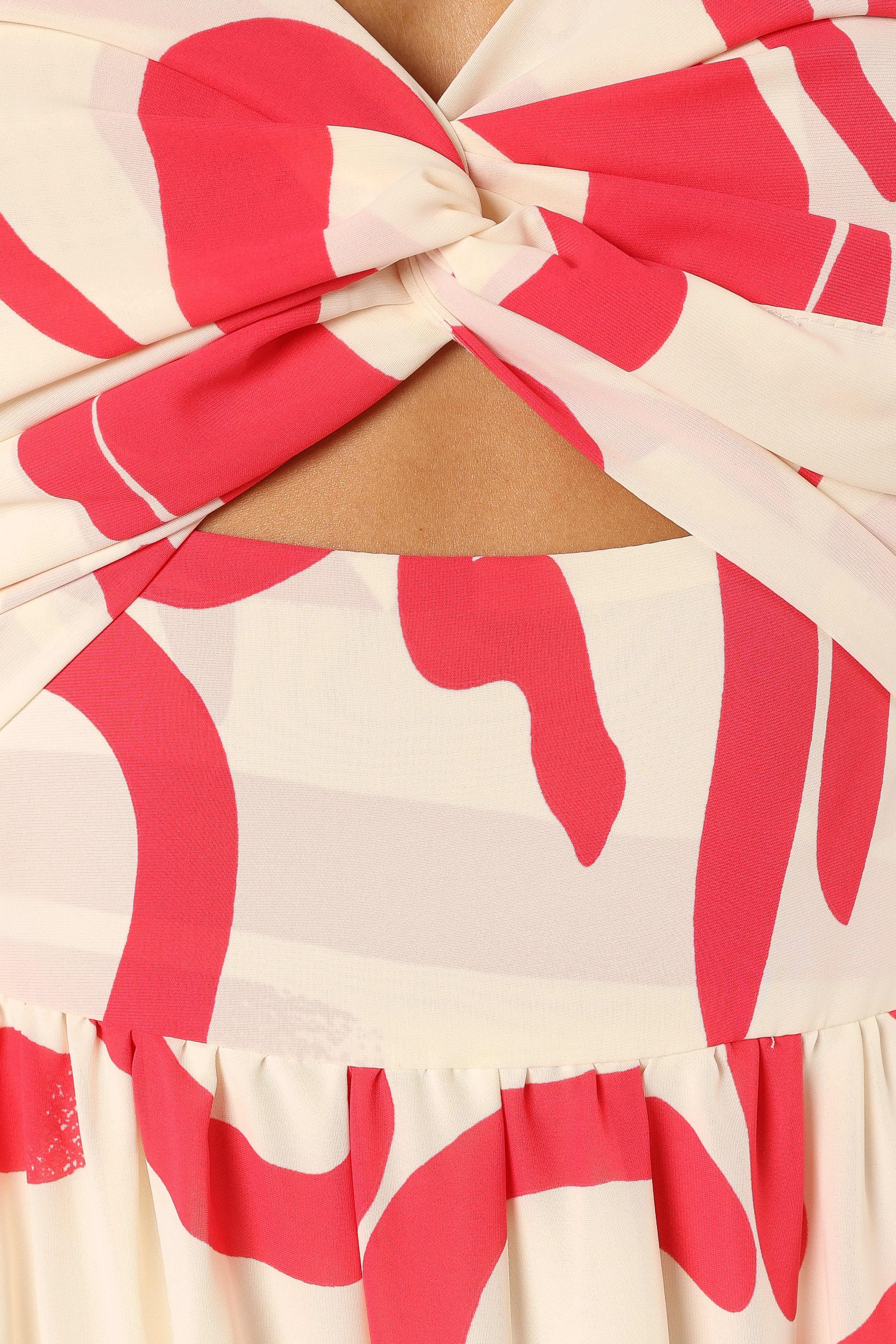 Sitara Strapless Midi Dress - White Red - Image 8
