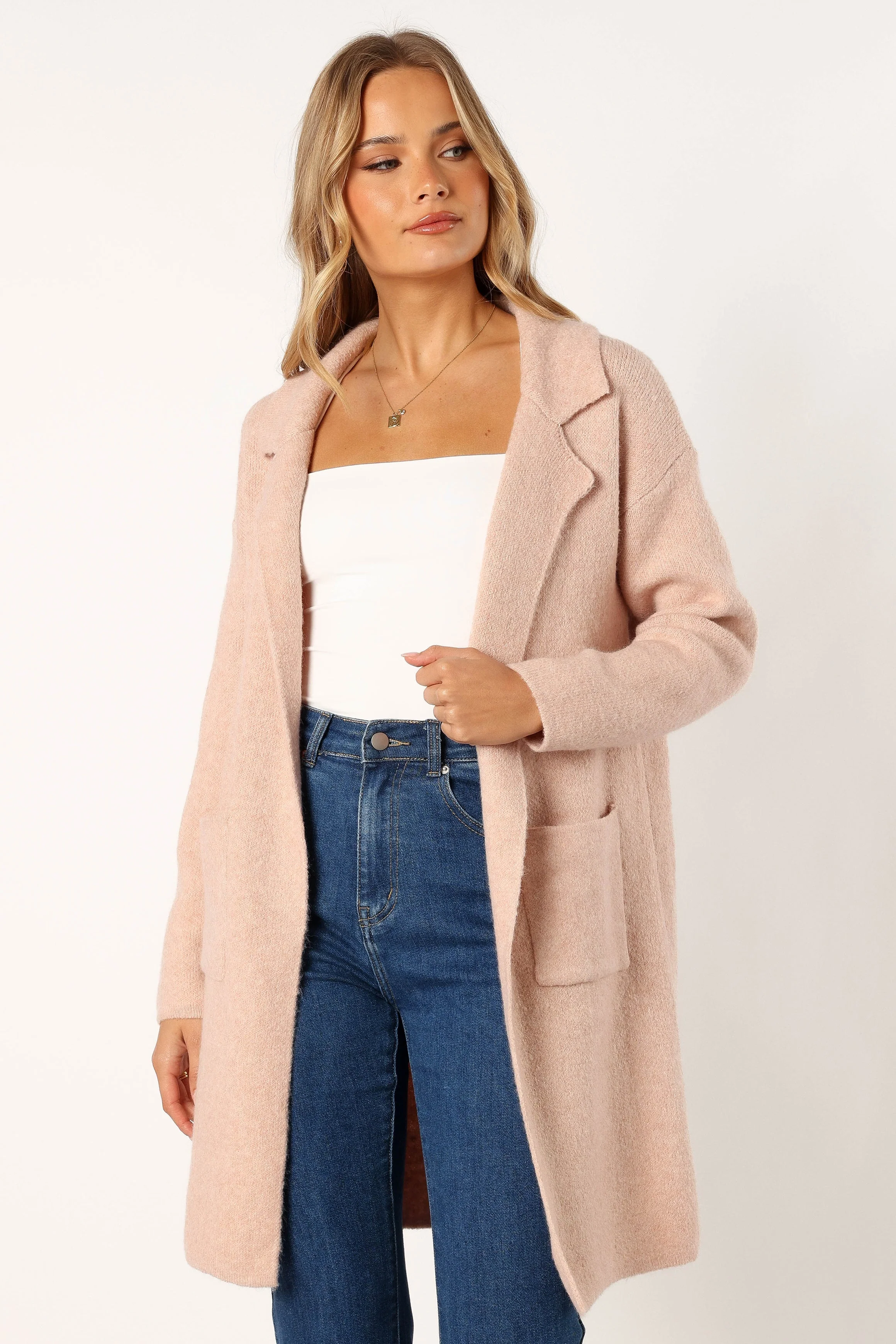 Skylar Open Front Coatigan - Blush - Image 2