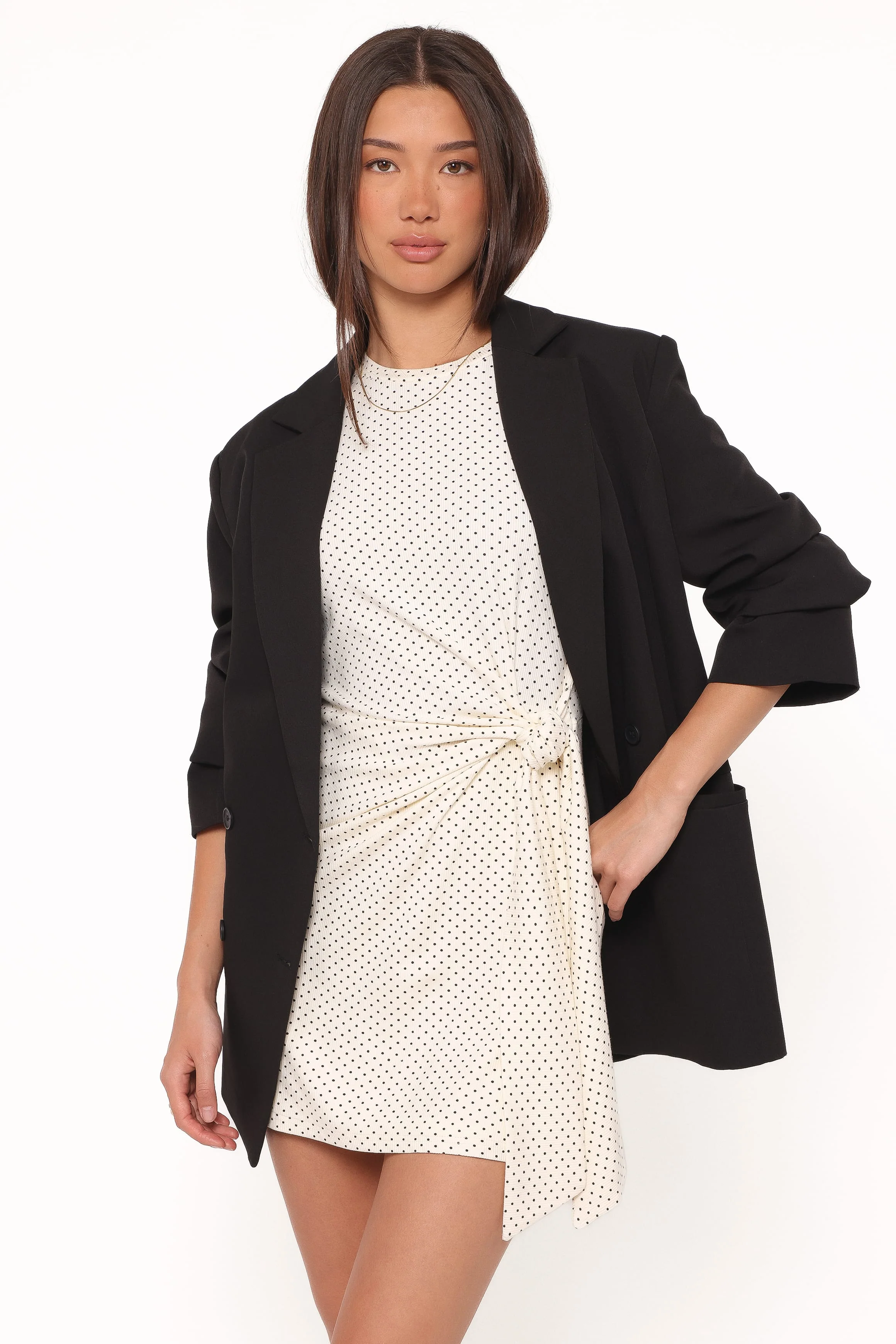 Sonia Mini Dress - White Polka Dot - Image 5