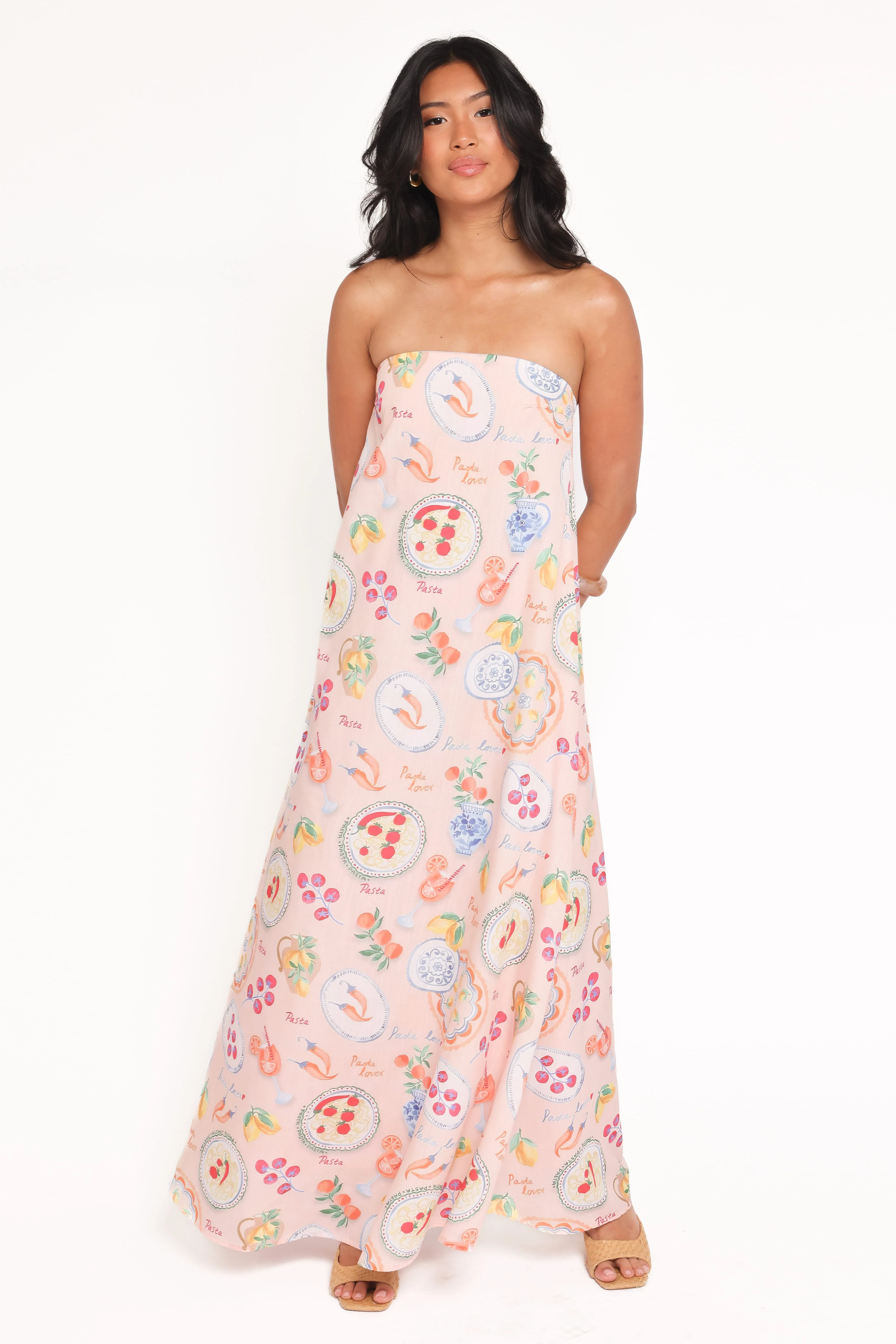 Soph Strapless Maxi Dress - Pasta Print - Image 5