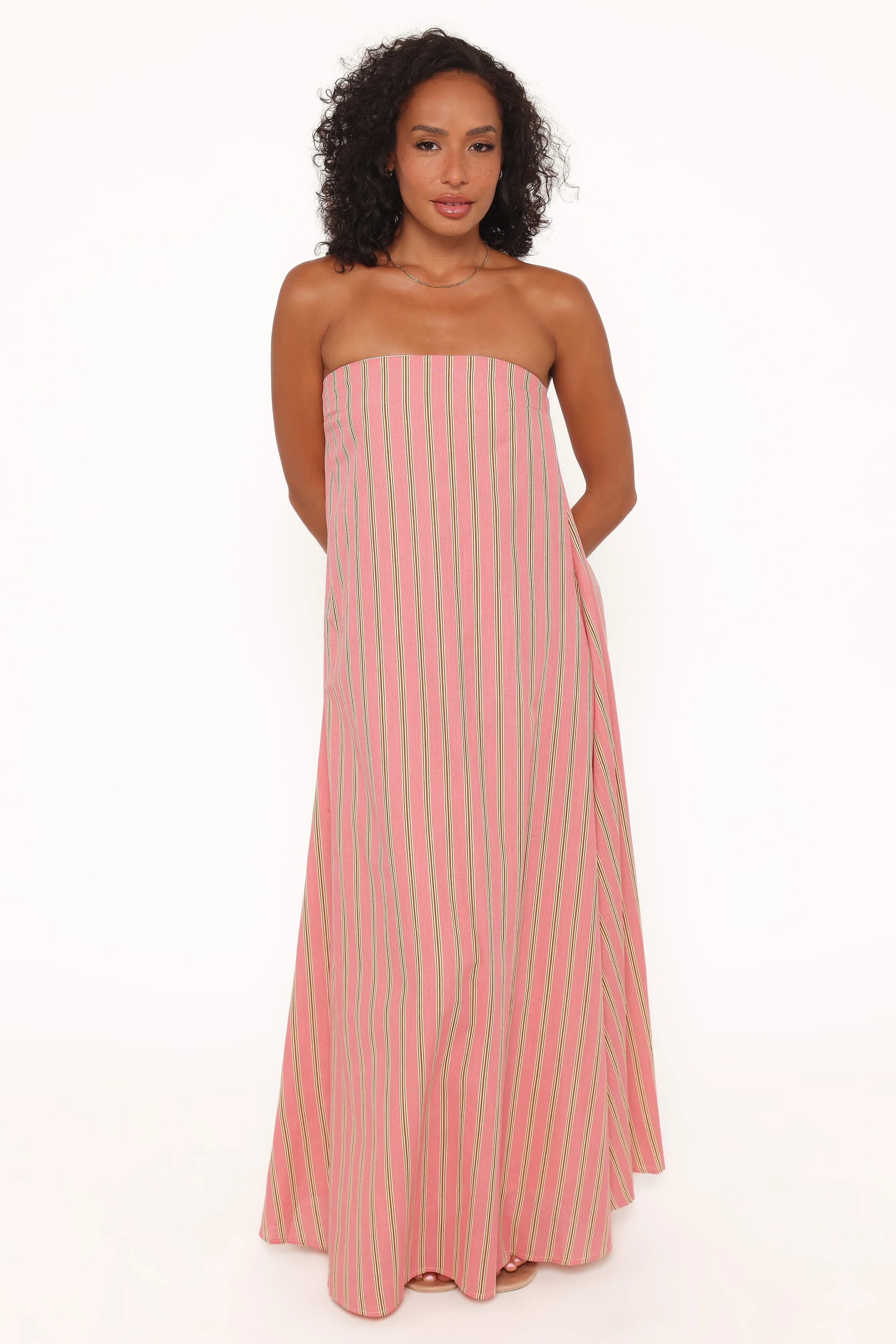 Soph Strapless Maxi Dress - Pink Stripe - Image 5