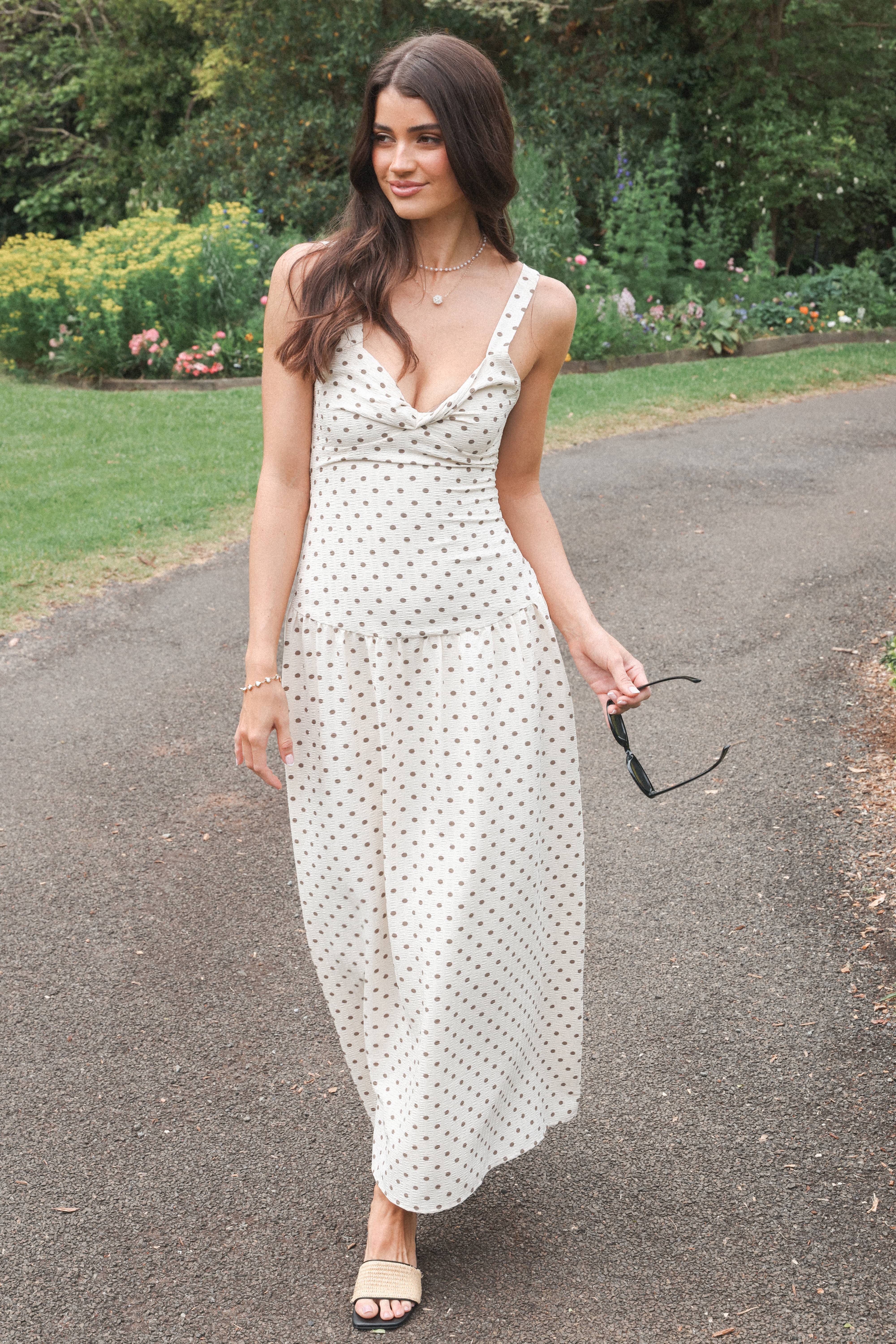 Sophina Midi Dress - Brown Polka Dot - Image 9