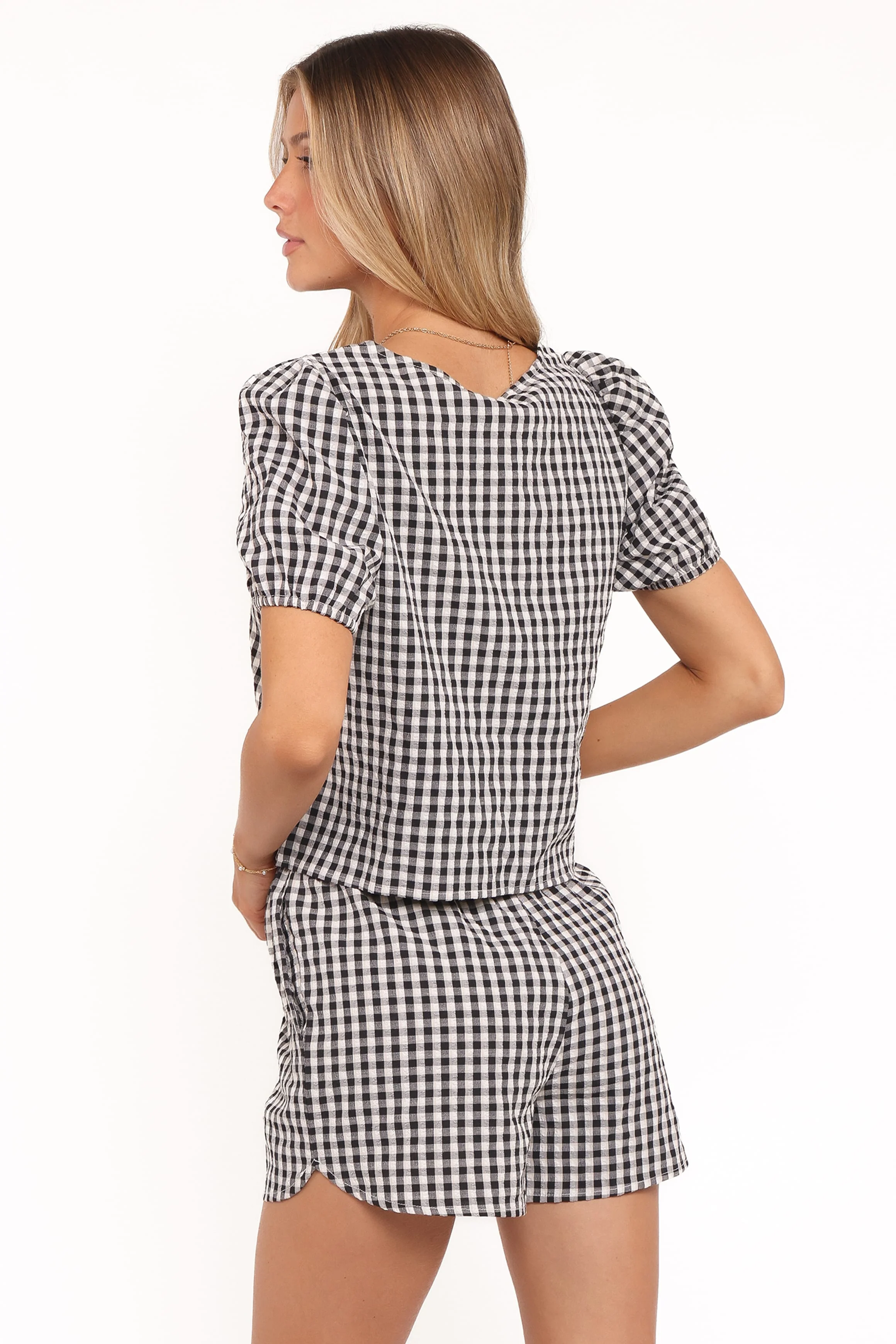 Stacy Short Set - Black Gingham - Image 4