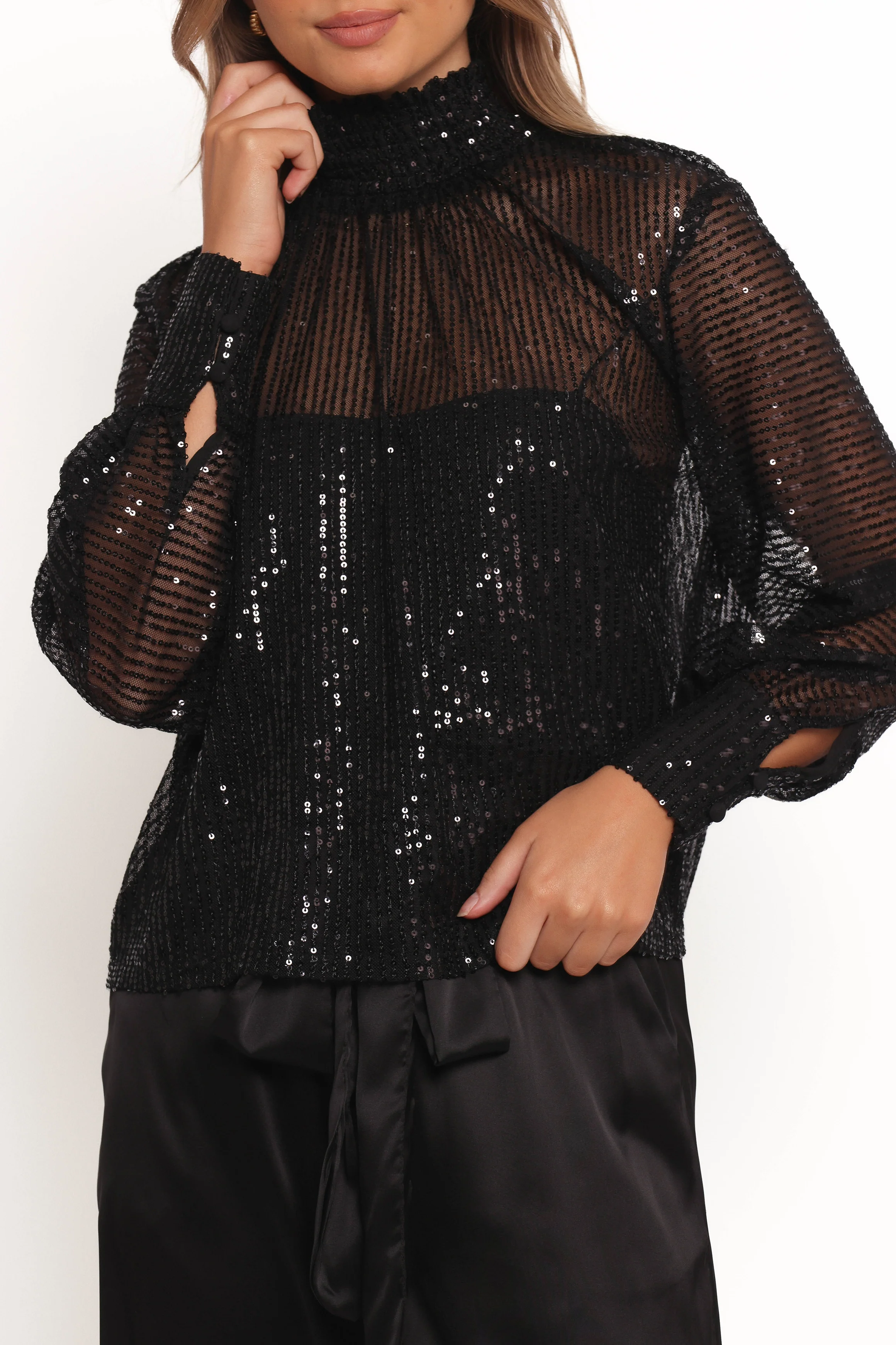 Stasya Sequin Top - Black - Image 6