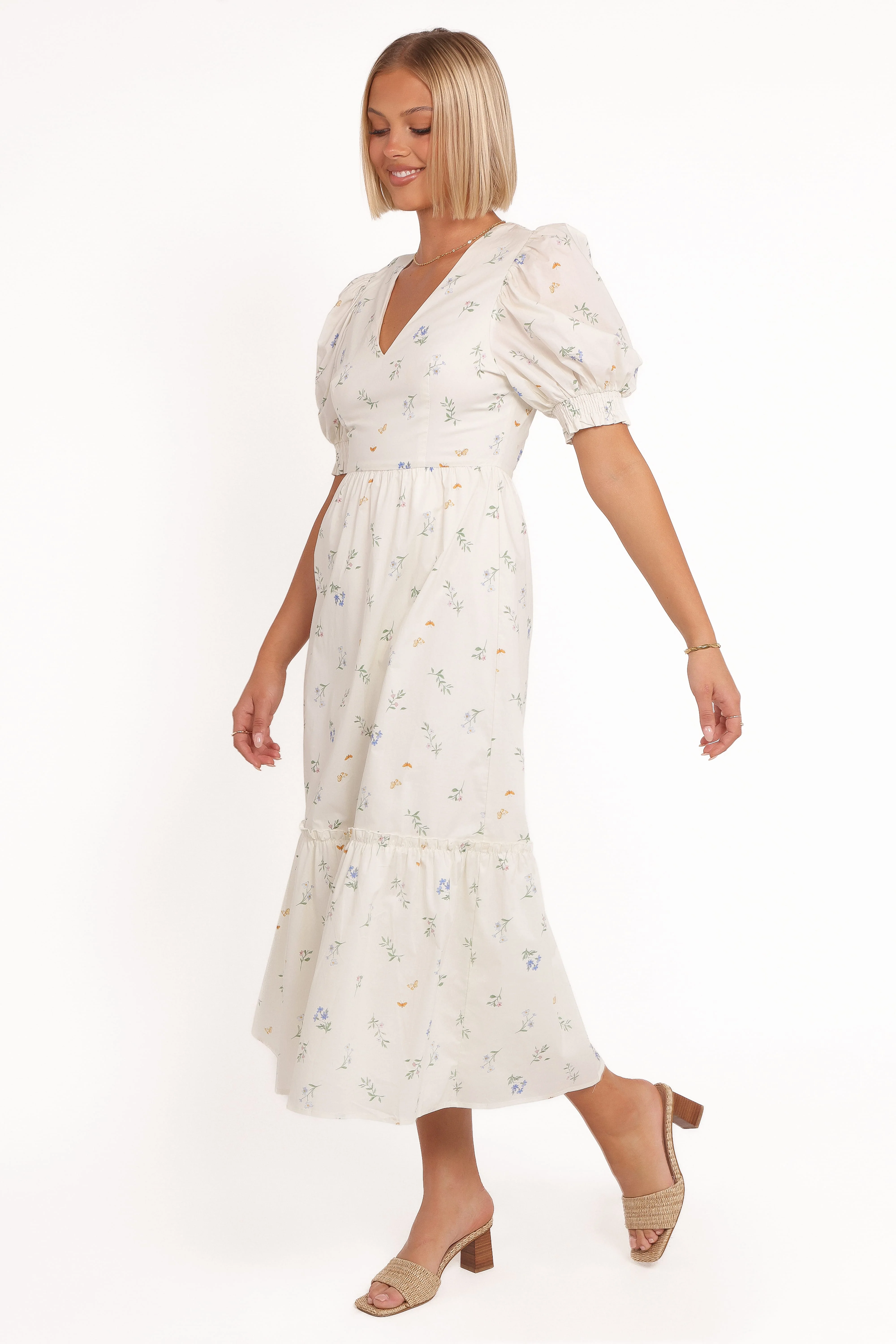 Steele Puff Sleeve Midi Dress - Floral - Image 5