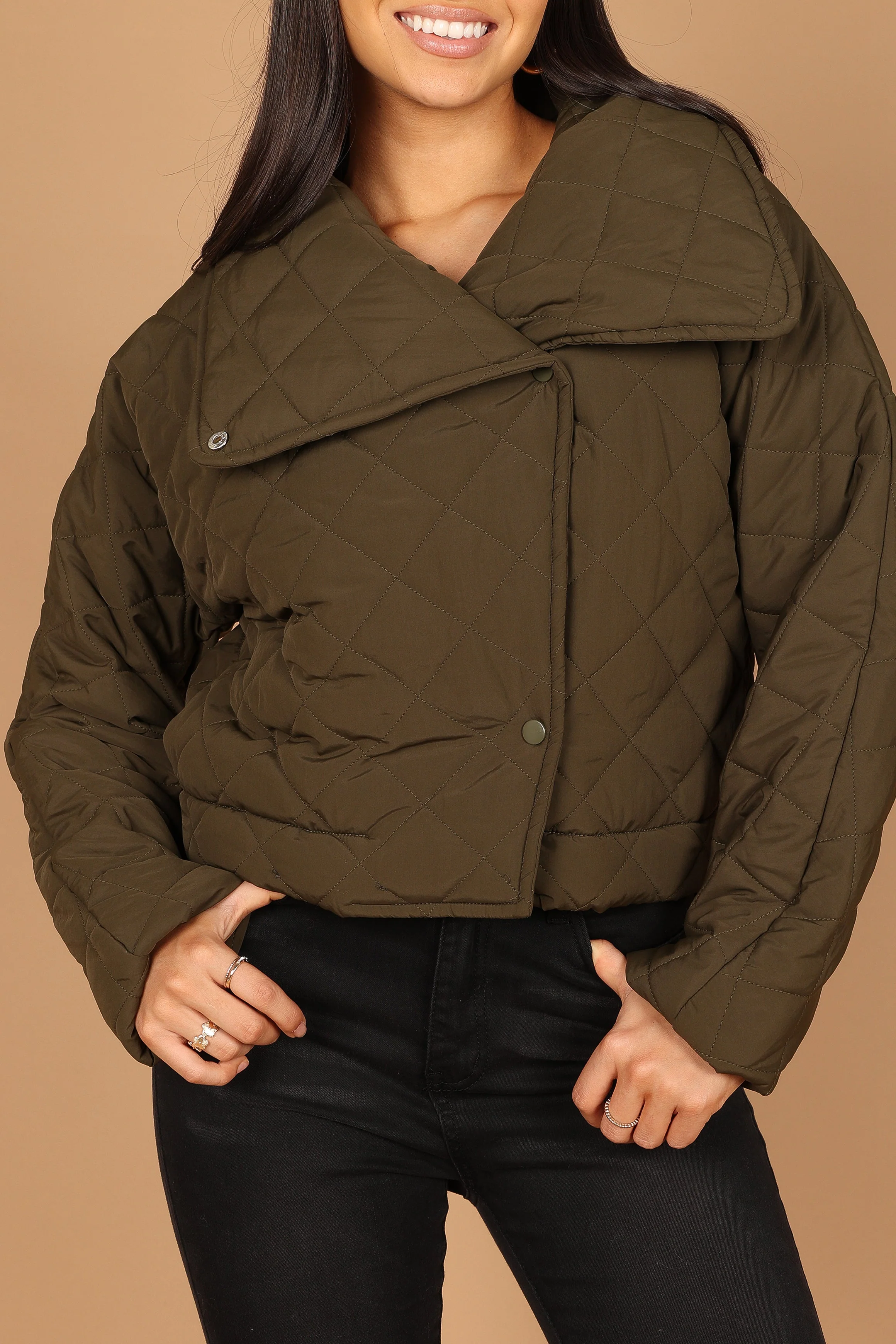 Susannah Quilted Jacket - Olive - Image 2