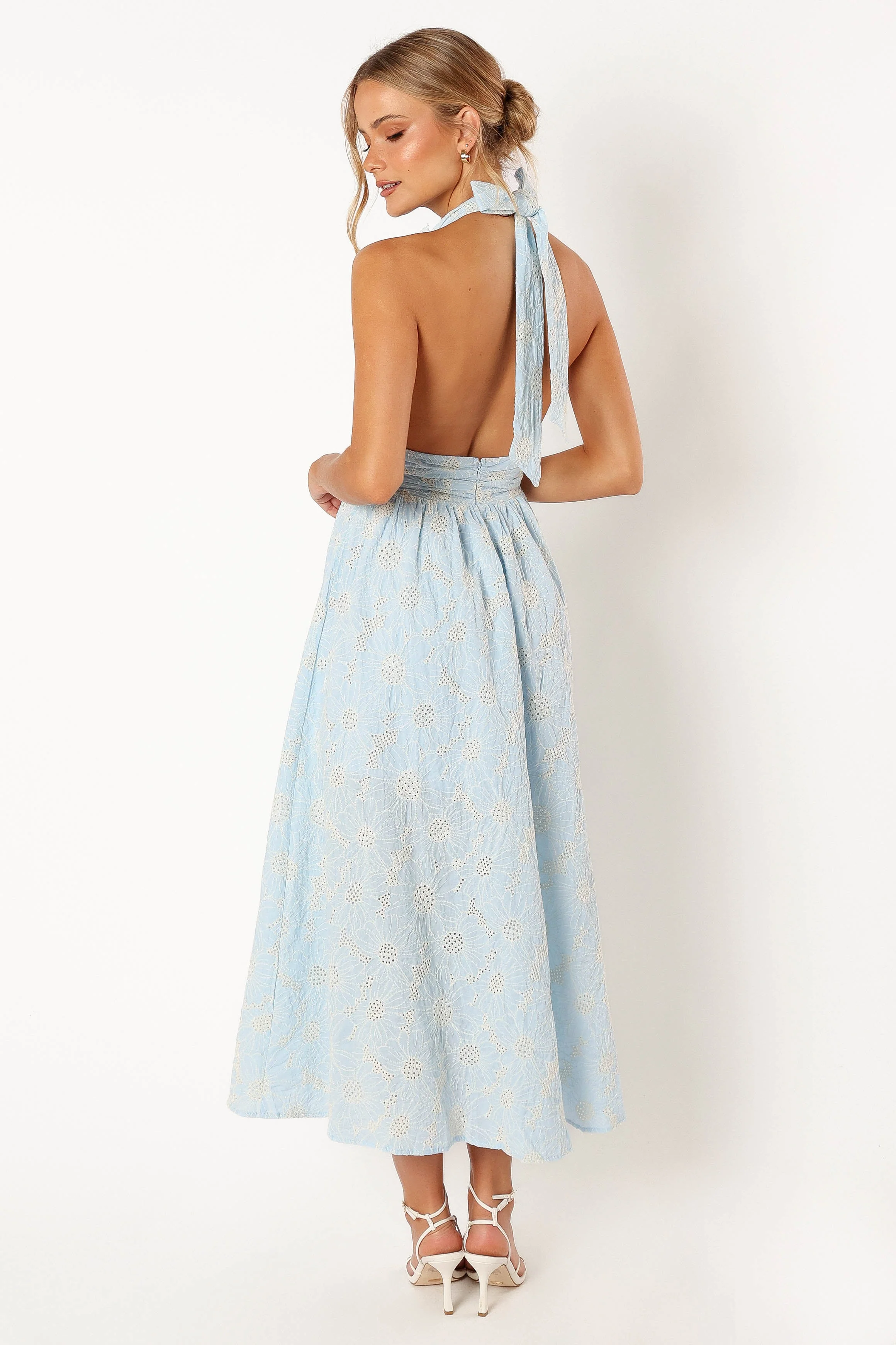 Taila Halterneck Midi Dress - Blue Floral - Image 5