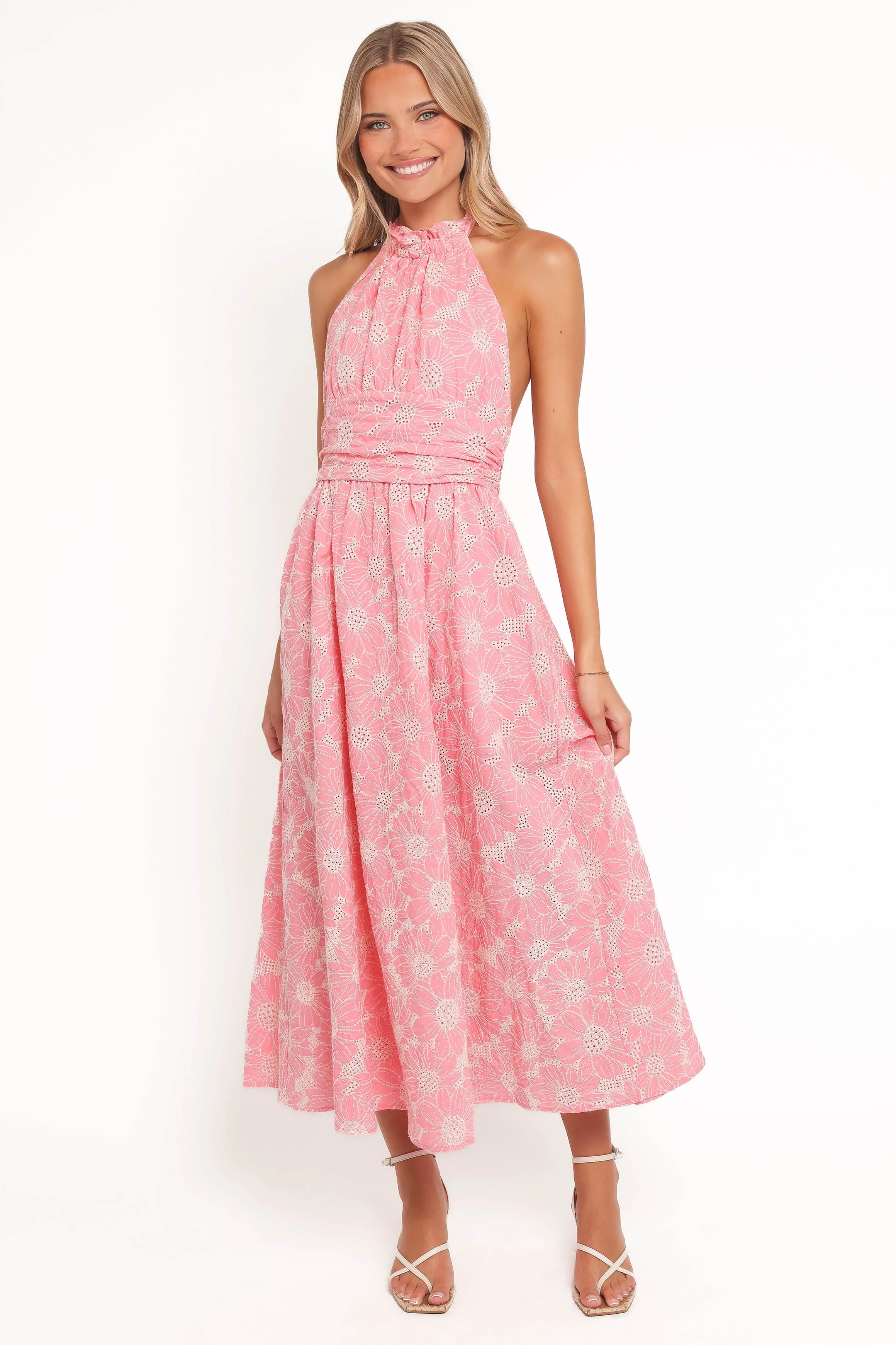 Taila Halterneck Midi Dress - Pink - Image 5