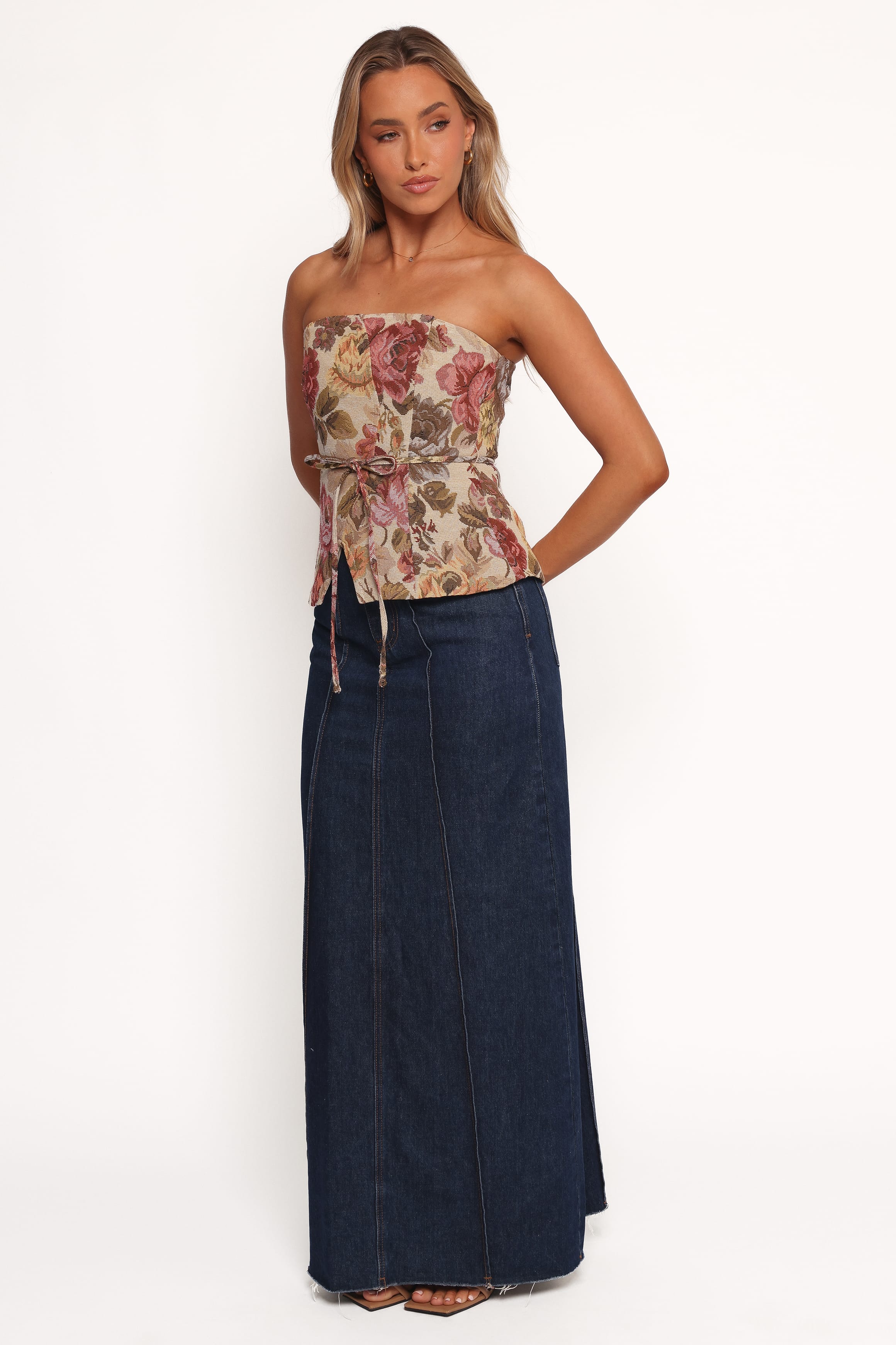 Talita Strapless Top - Floral - Image 3