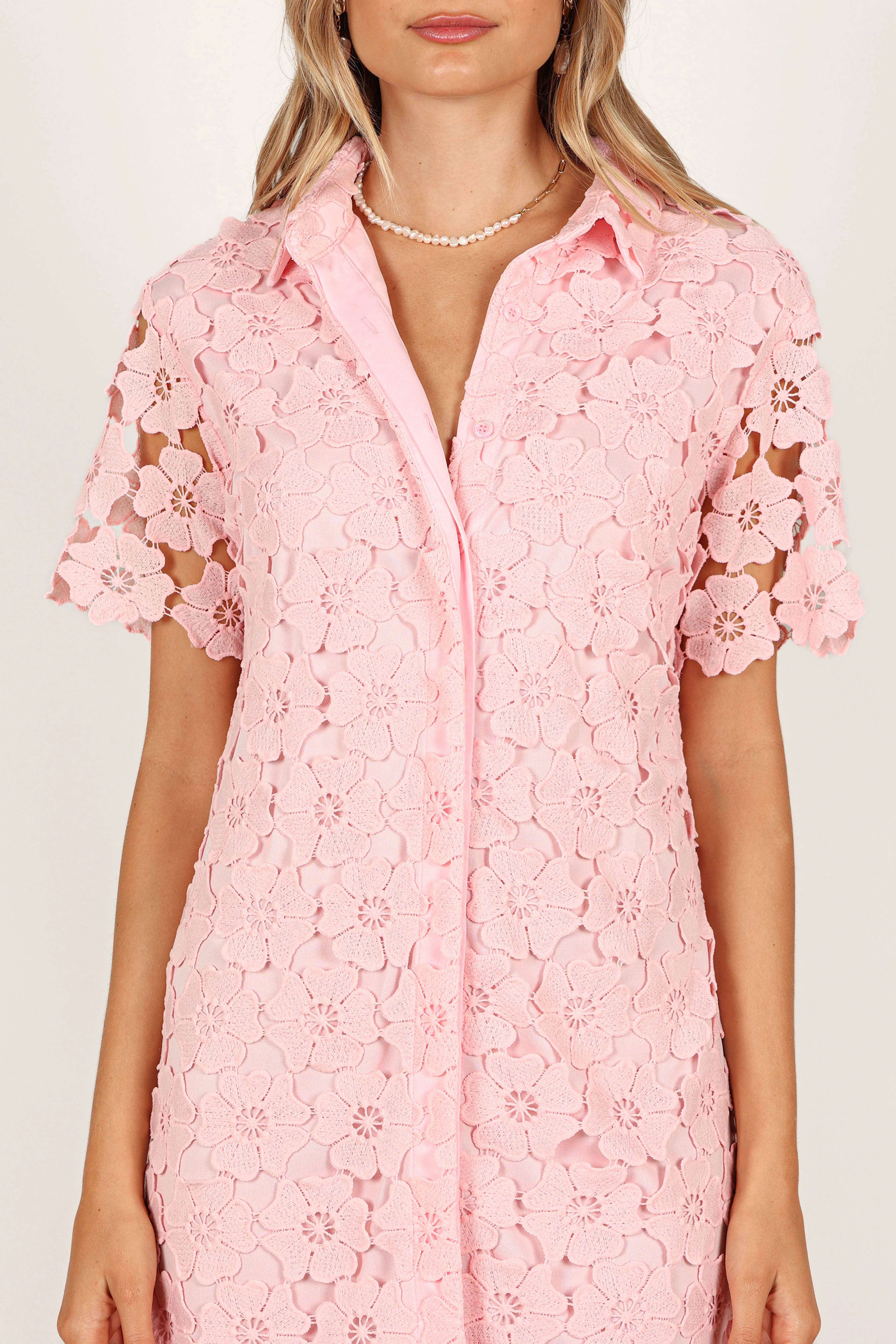 Tallie Button Up Mini Dress - Pink - Image 3