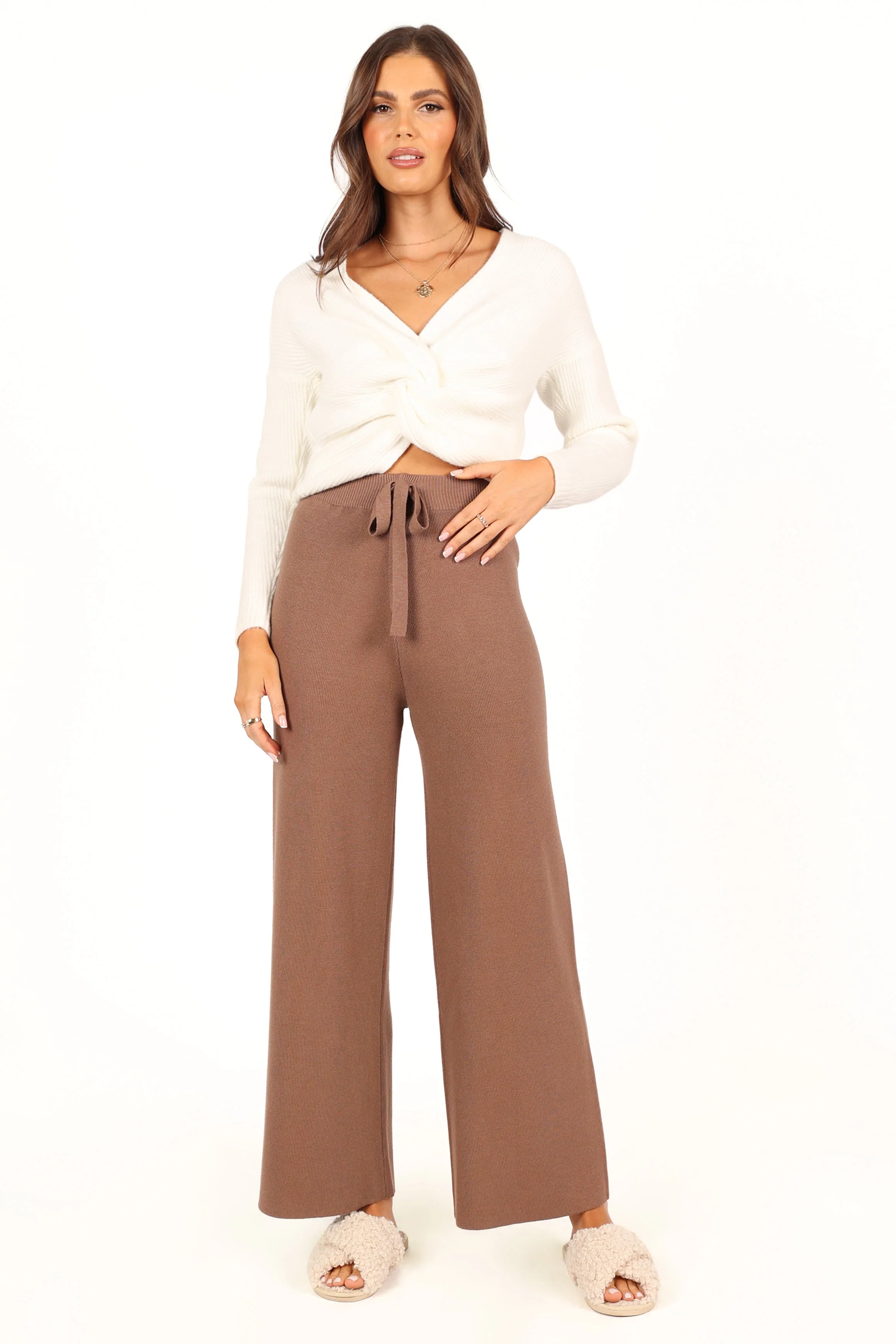 Tarly Knit Pant - Brown - Image 9