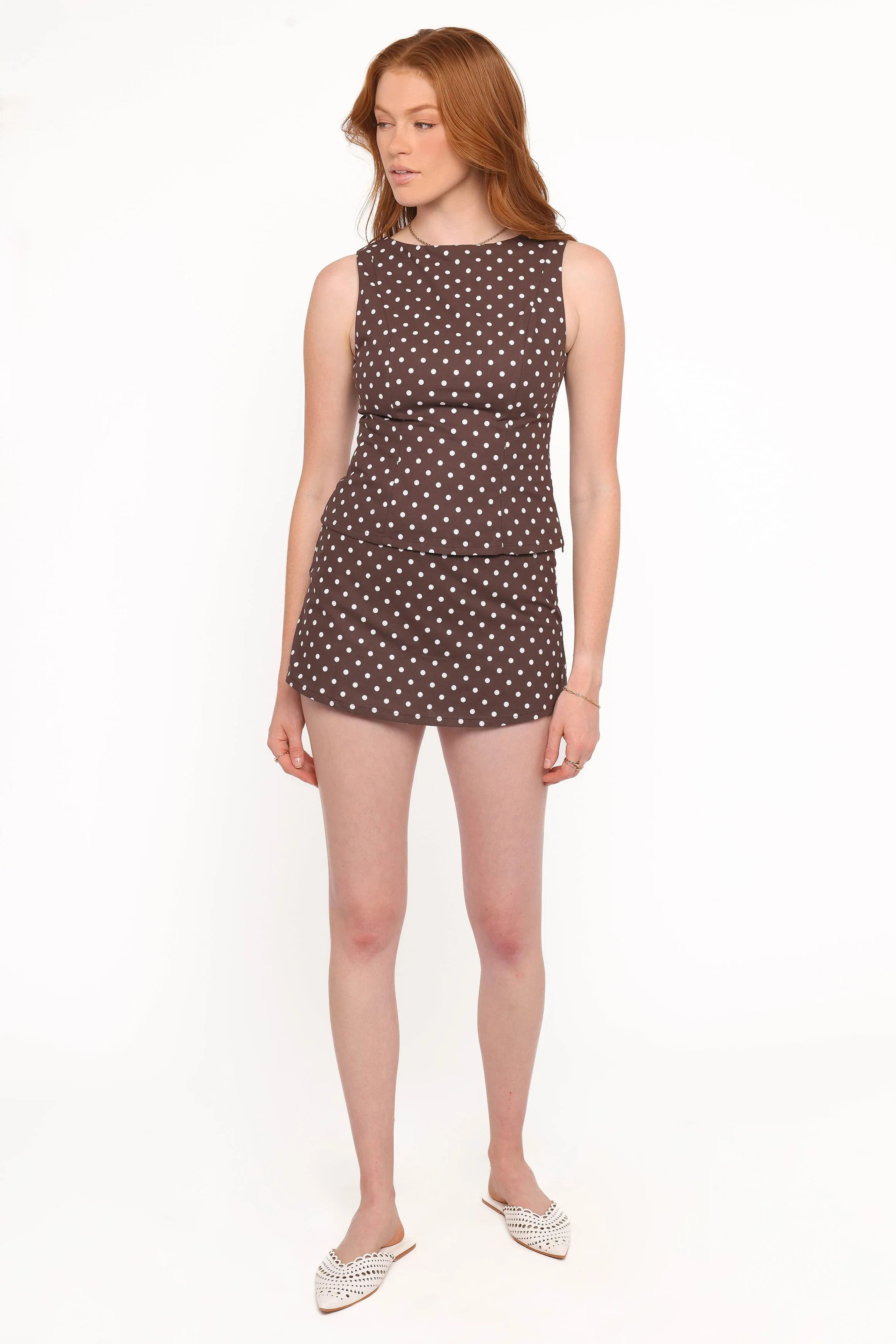 Tiffany Skort Set - Brown Dot - Image 6