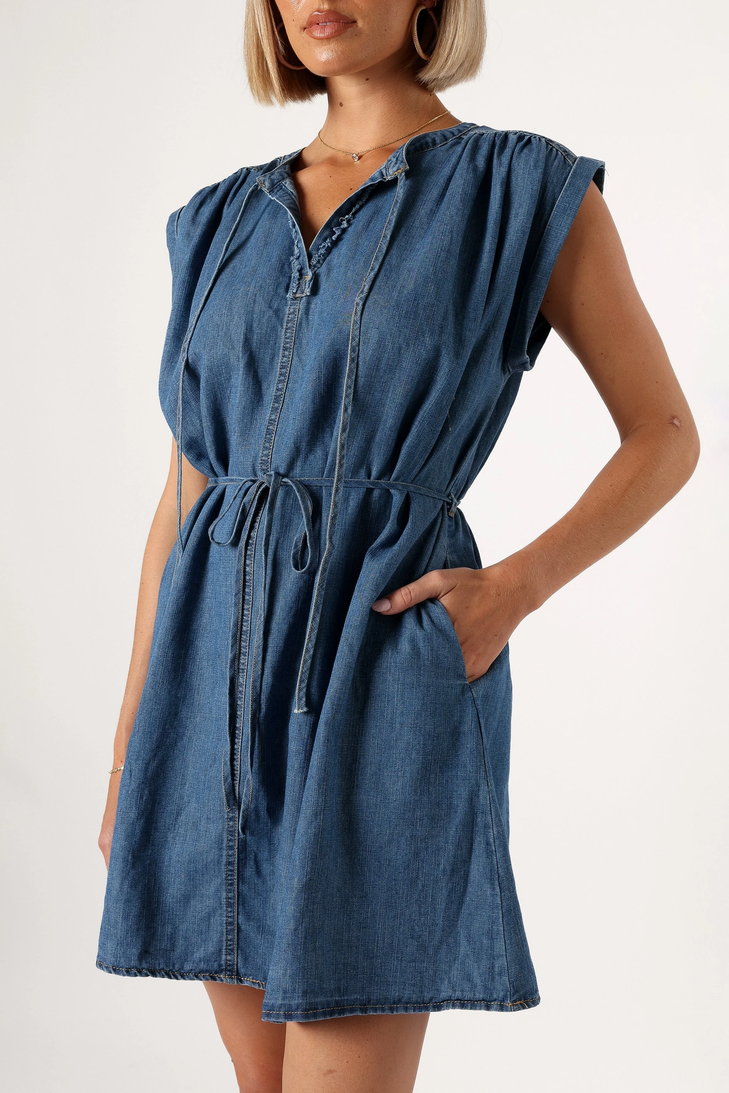 Tinsley Mini Dress - Denim - Image 8