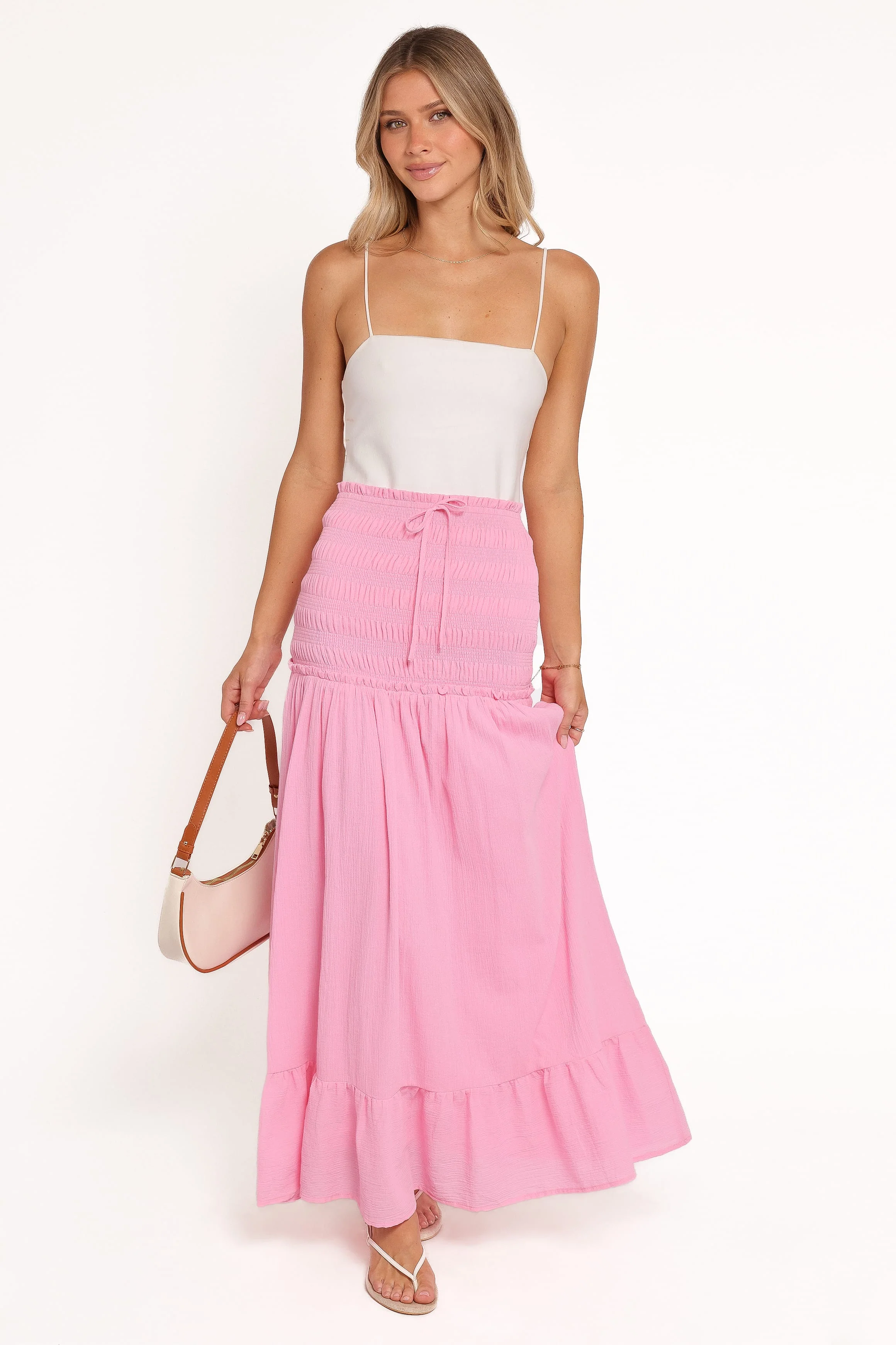 Valerie Drop Waist Maxi Skirt - Pink - Image 2