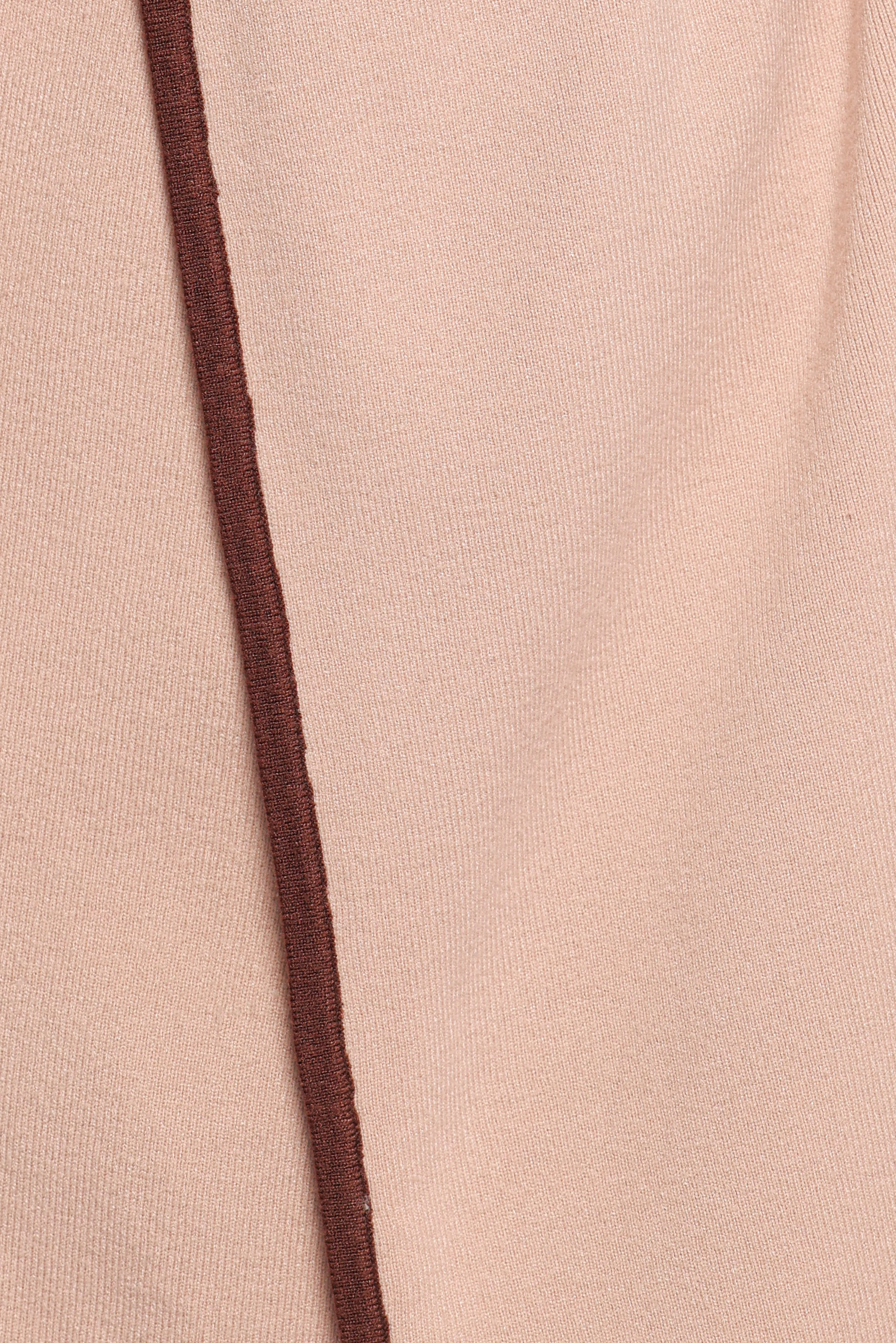 Vallis Contrast Trim Long Cardigan - Beige - Image 7