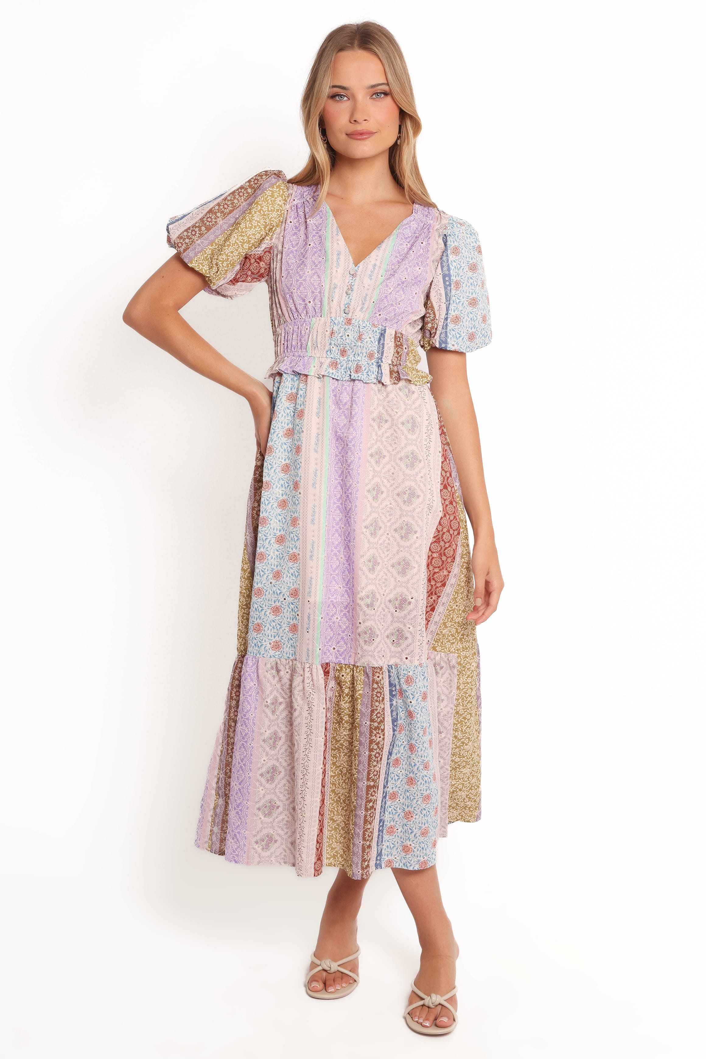 Verona Patchwork Midi Dress - Botanic Multi - Image 2