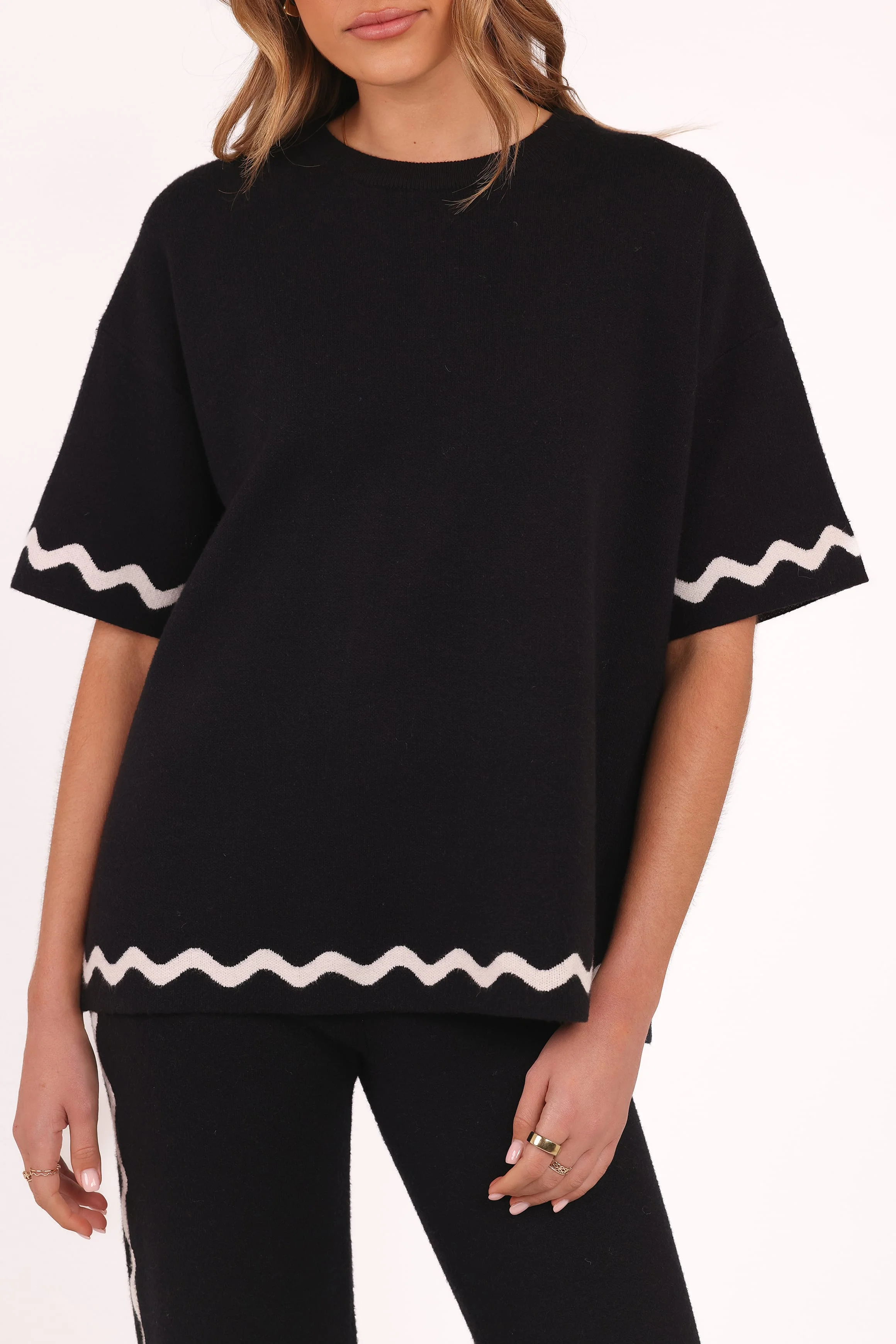 Vespa Knitted Tee - Black White - Image 2