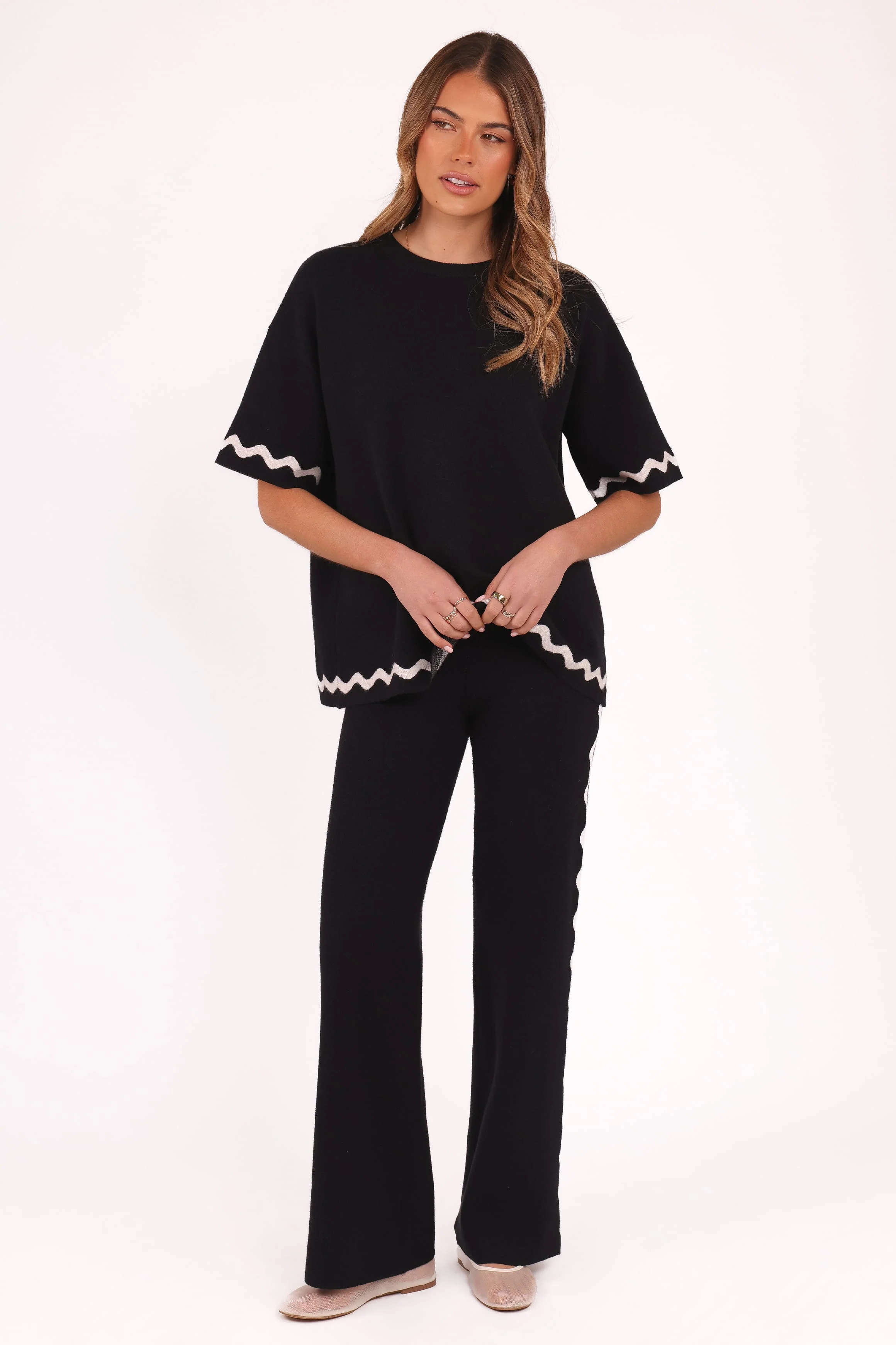 Vespa Knitted Tee - Black White - Image 3