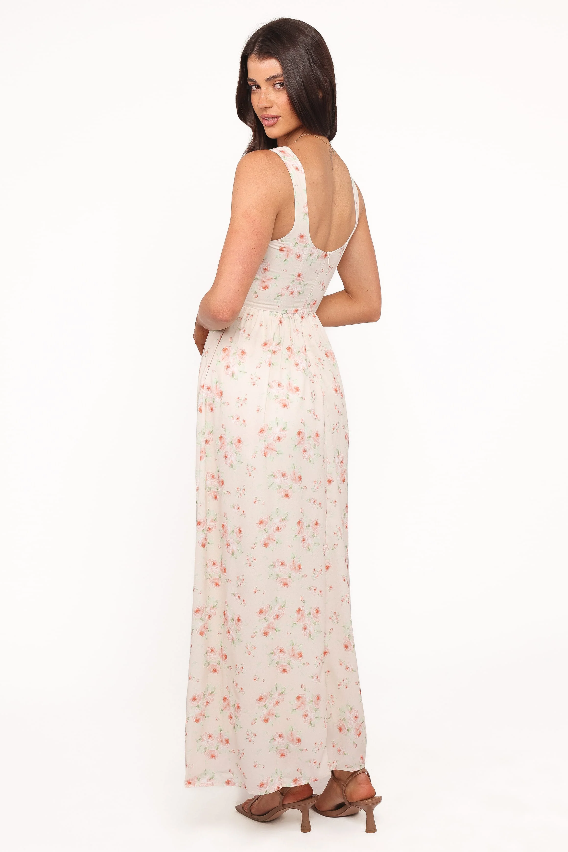 Vespa Midi Dress - Peach Floral - Image 4