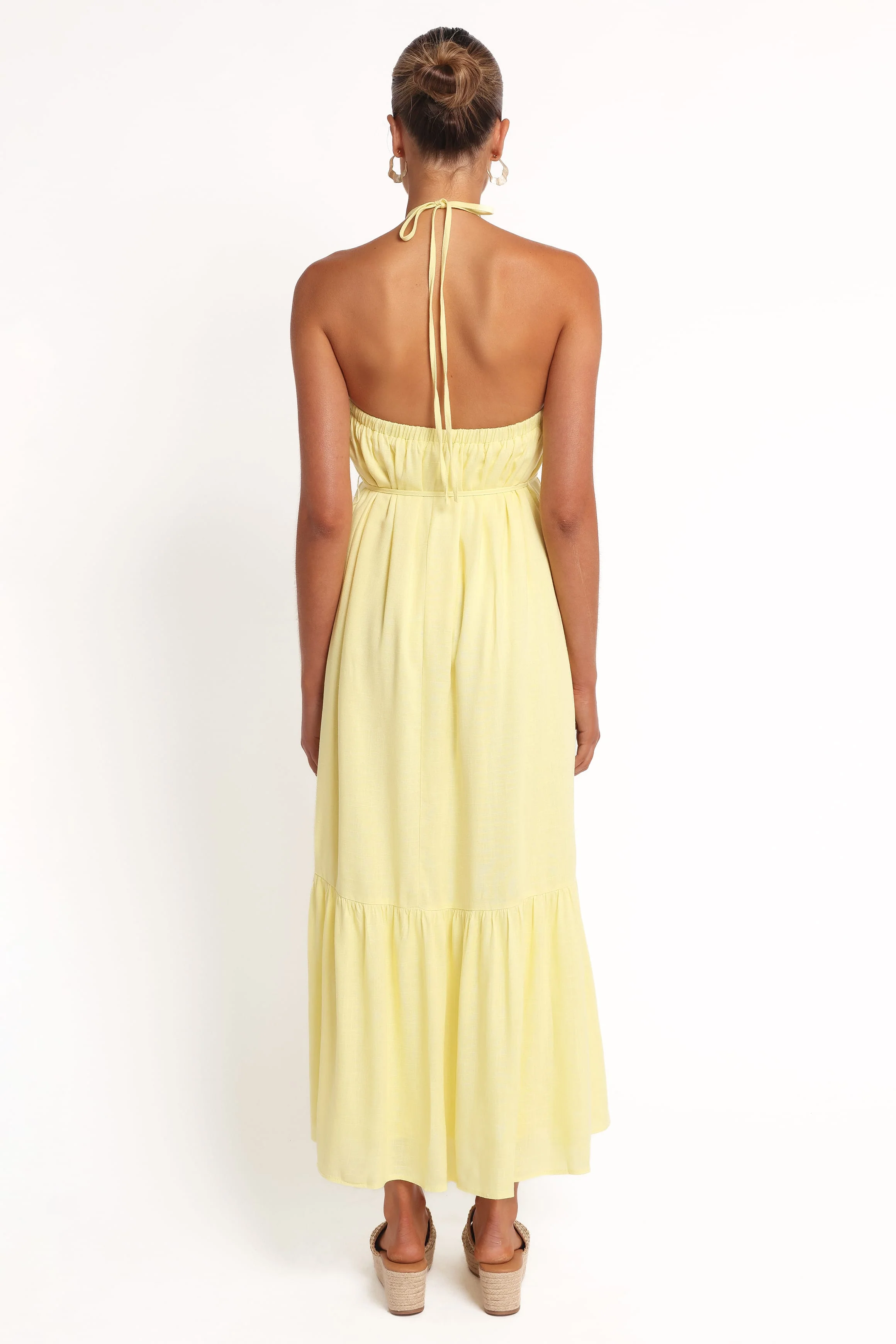 View Halterneck Maxi Dress - Lemon - Image 6