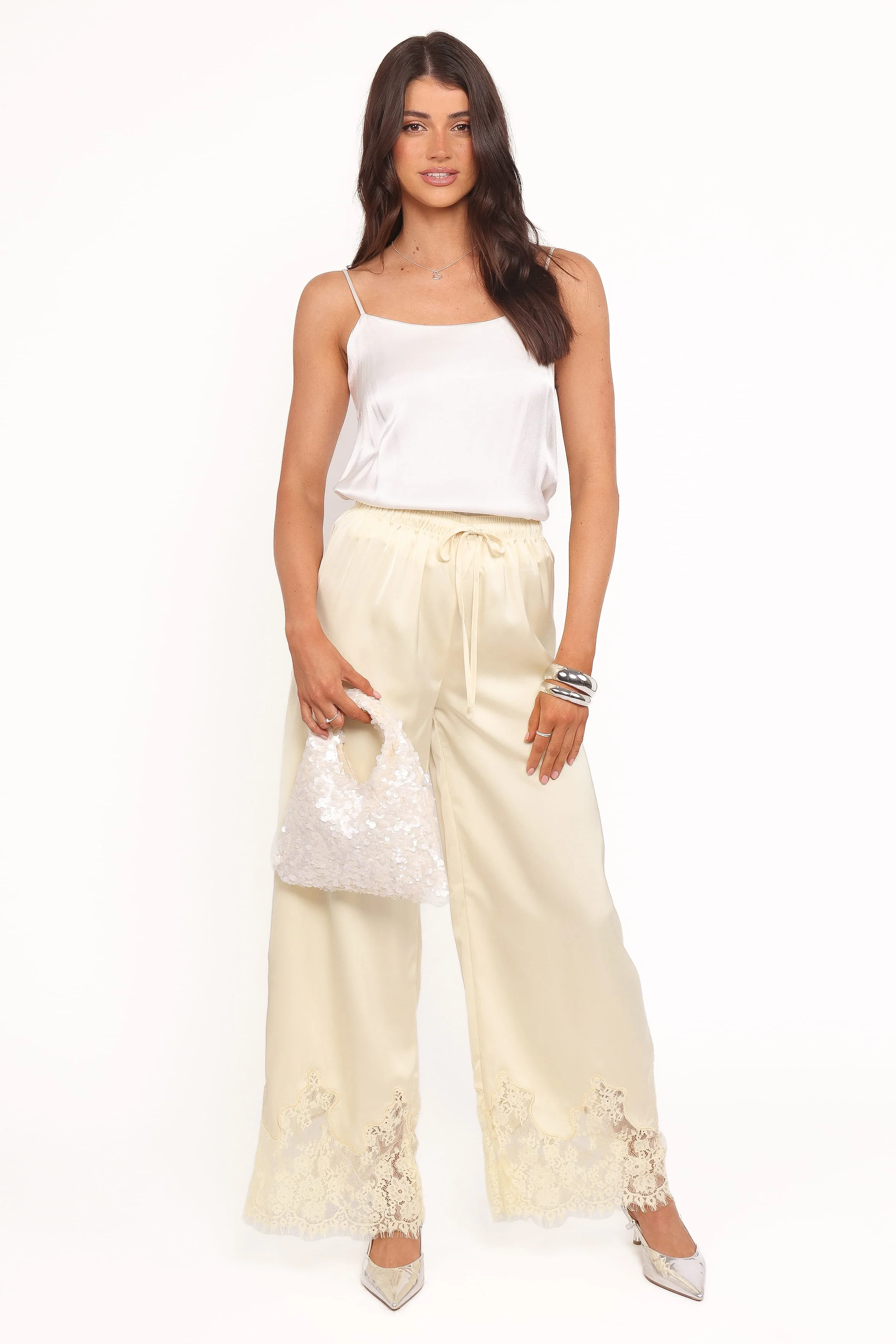 Viola Drawstring Wide Leg Pant - Yellow - Image 6