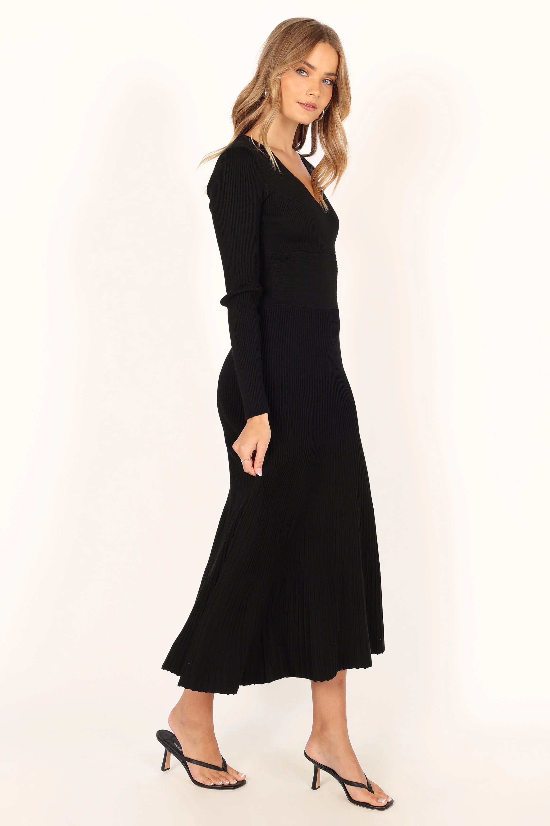 Vivi Long Sleeve Midi Dress - Black - Image 10